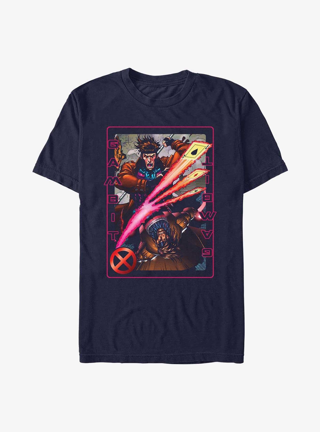 X-Men Gambit Card T-Shirt, NAVY, hi-res