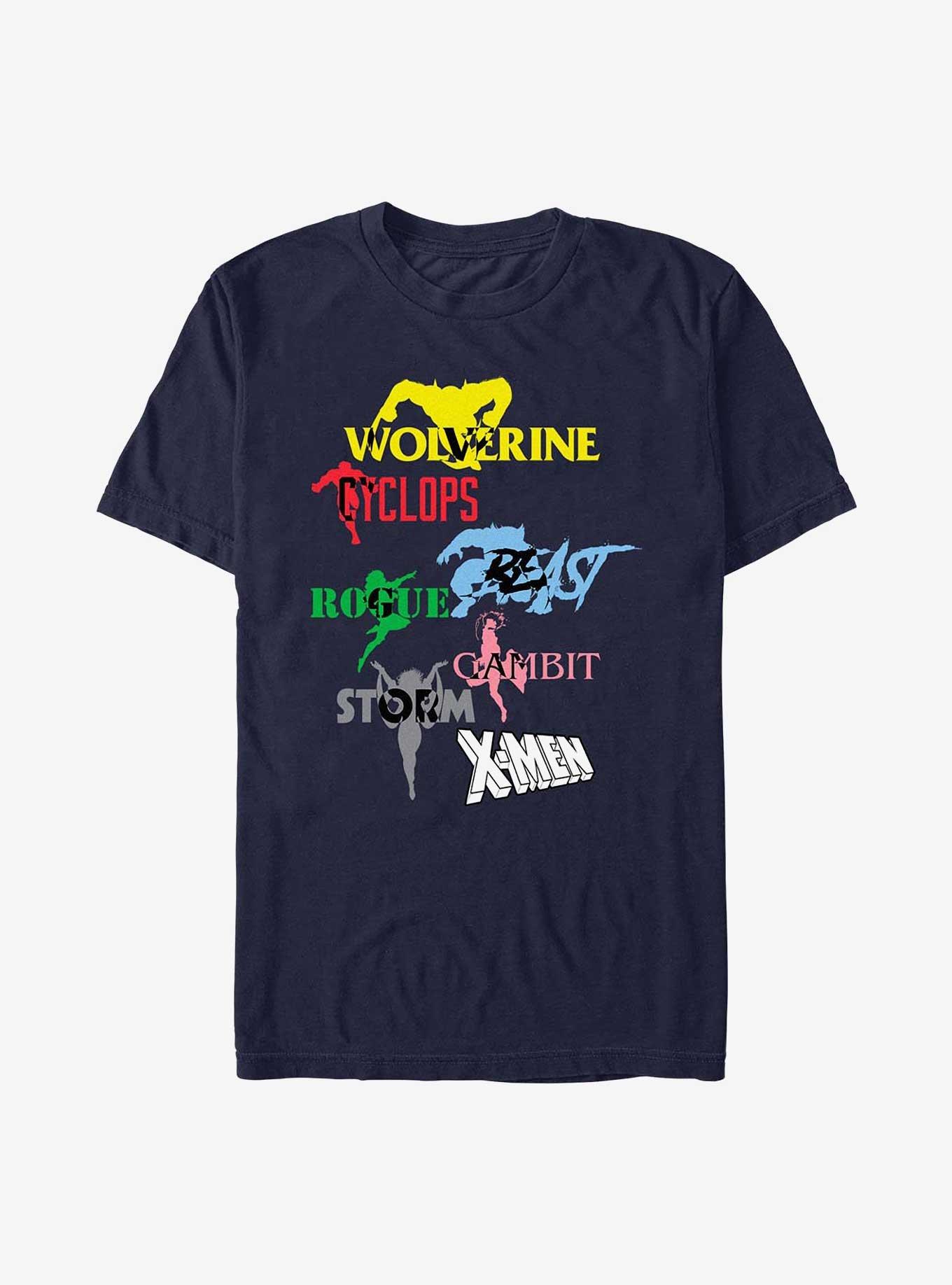 X-Men Hero List T-Shirt, NAVY, hi-res