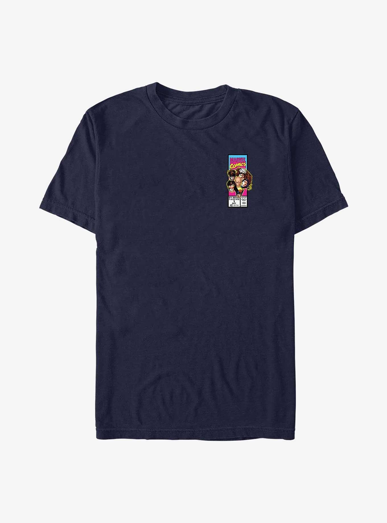 X-Men Pocket Comic Cover T-Shirt, NAVY, hi-res