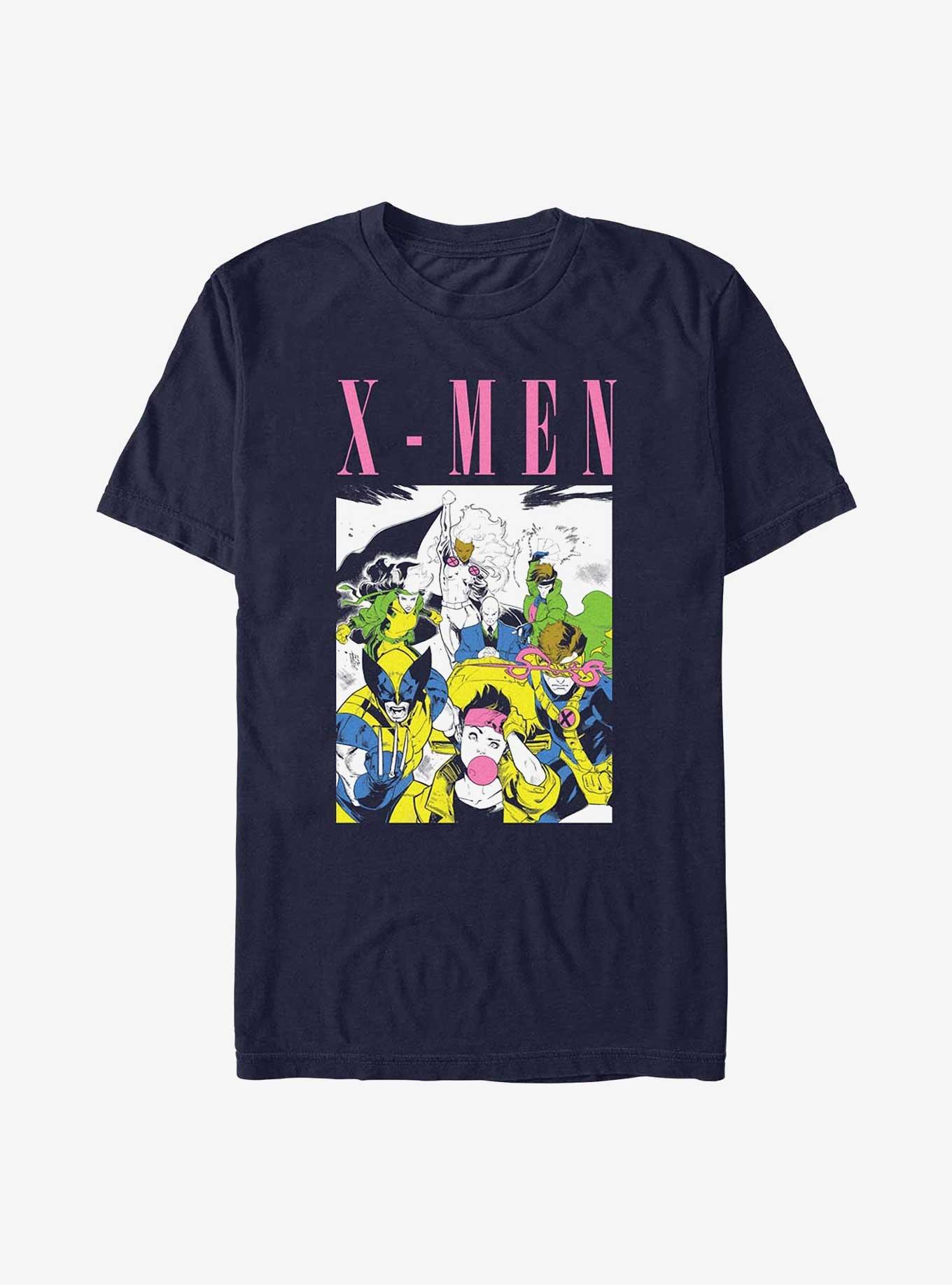 X-Men Group Burst T-Shirt, NAVY, hi-res