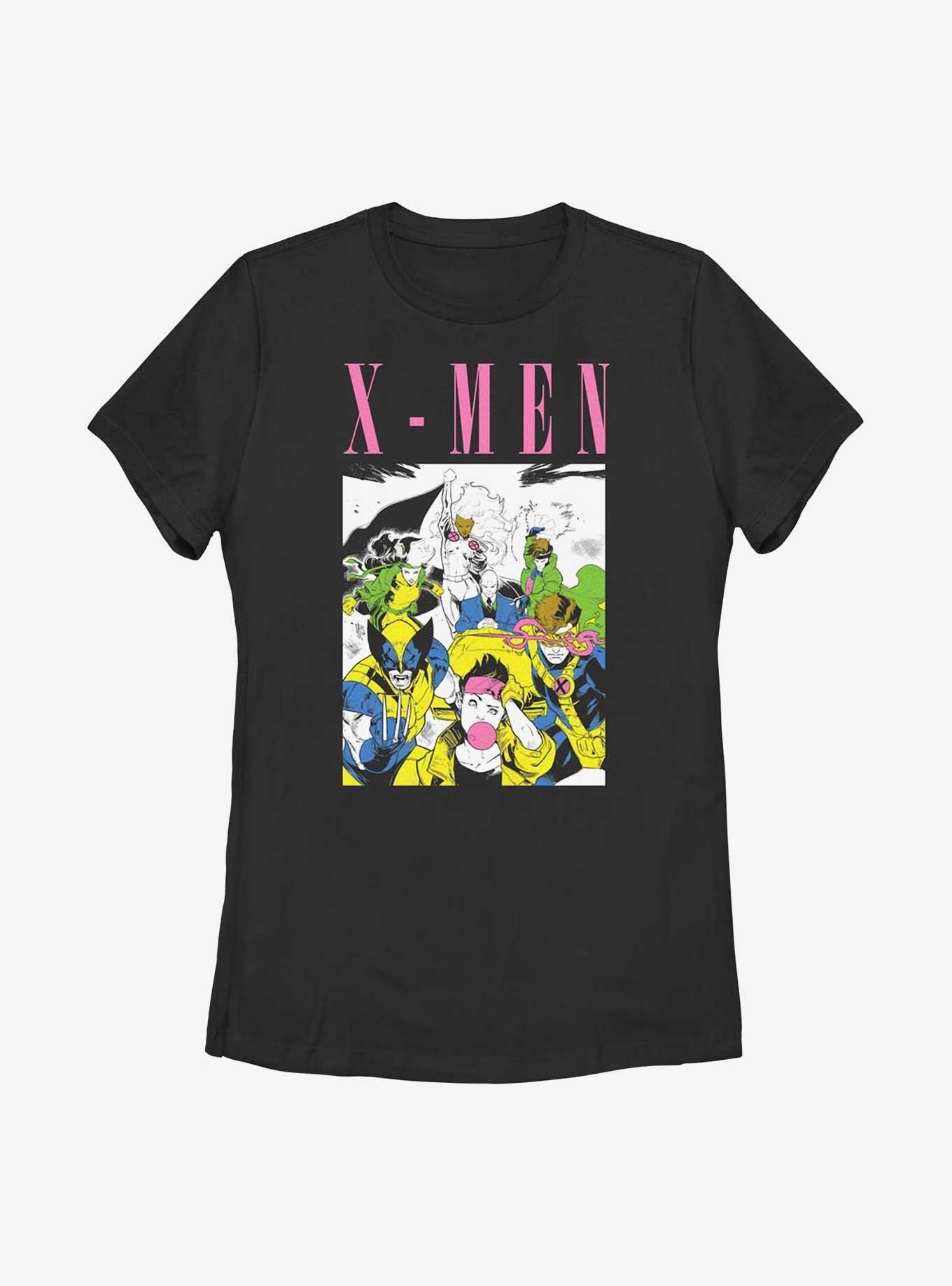 X-Men Group Burst Womens T-Shirt, BLACK, hi-res