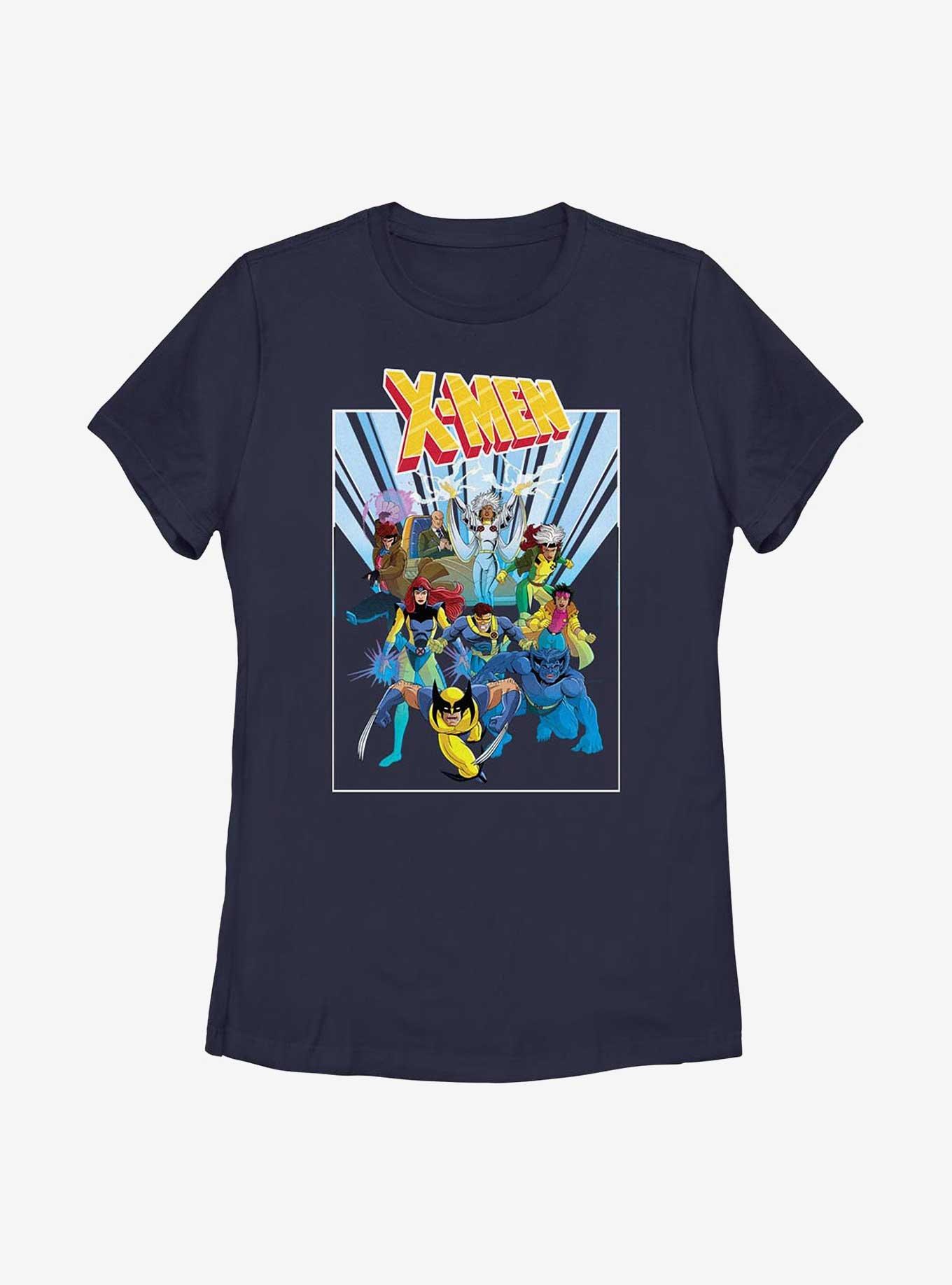 X-Men 90's Fade Womens T-Shirt, NAVY, hi-res