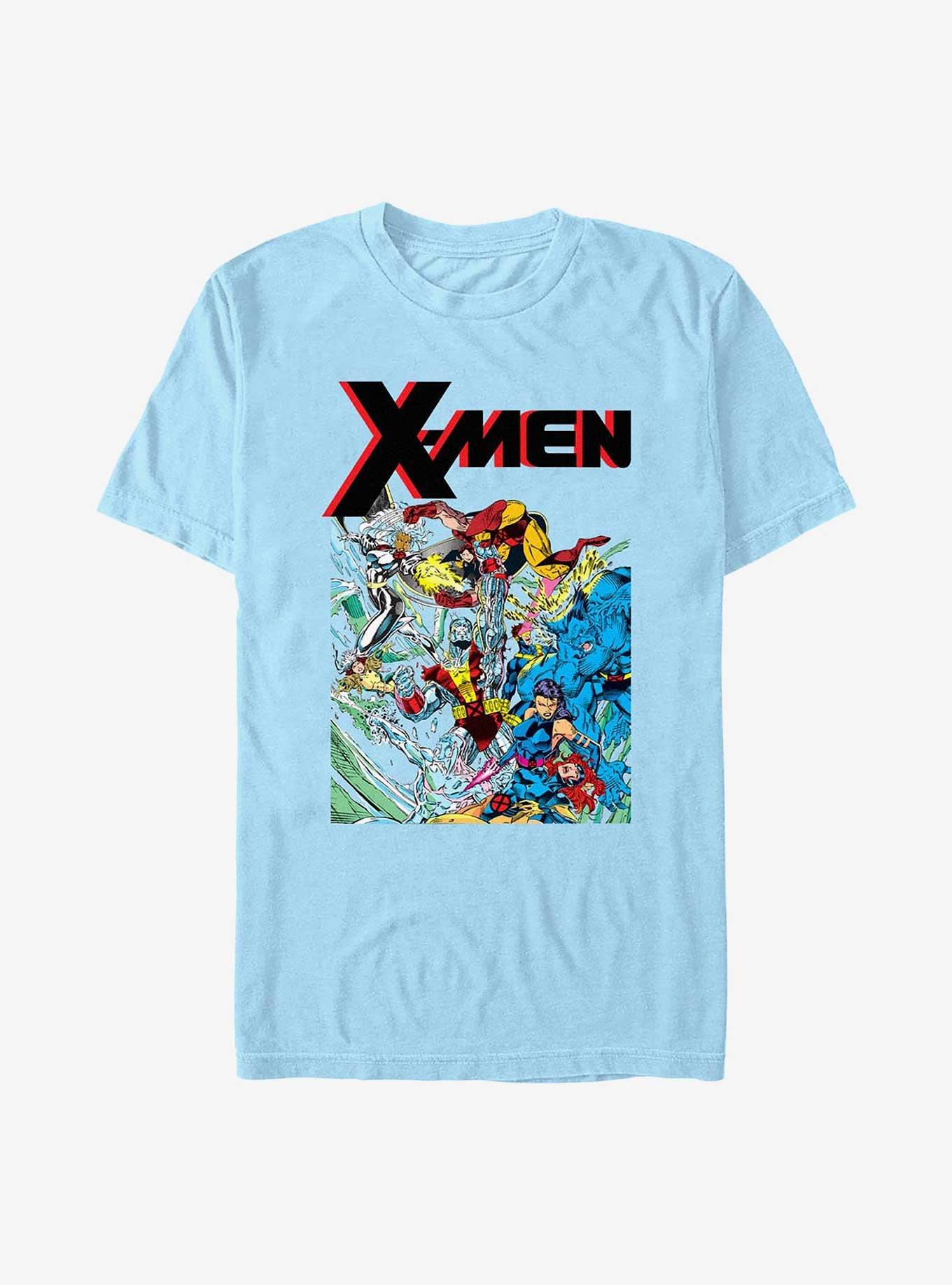 X-Men Fight Cover T-Shirt, LT BLUE, hi-res