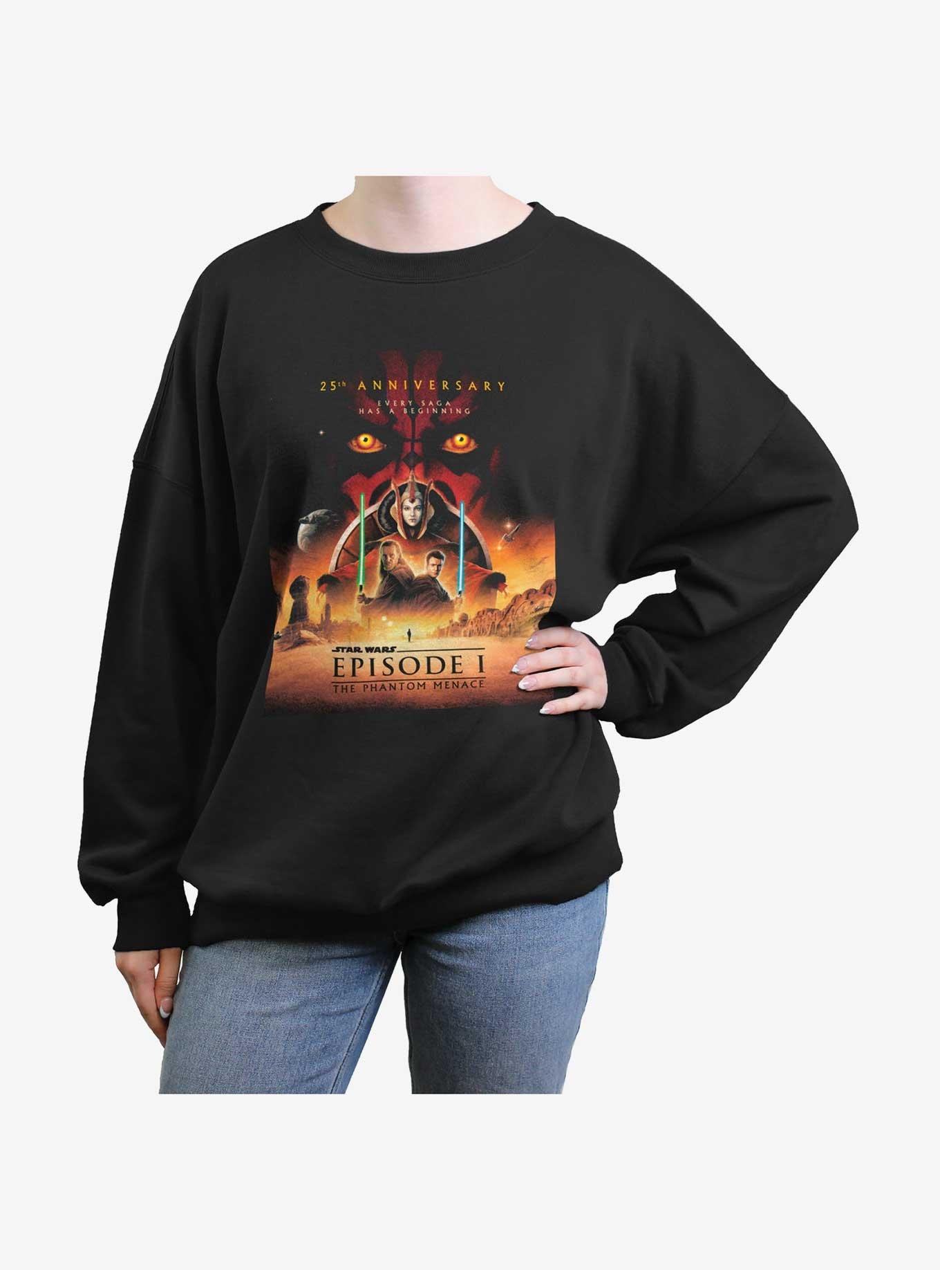 Star Wars Episode I: The Phantom Menace 25th Anniversary Poster Womens Oversized Sweatshirt, , hi-res