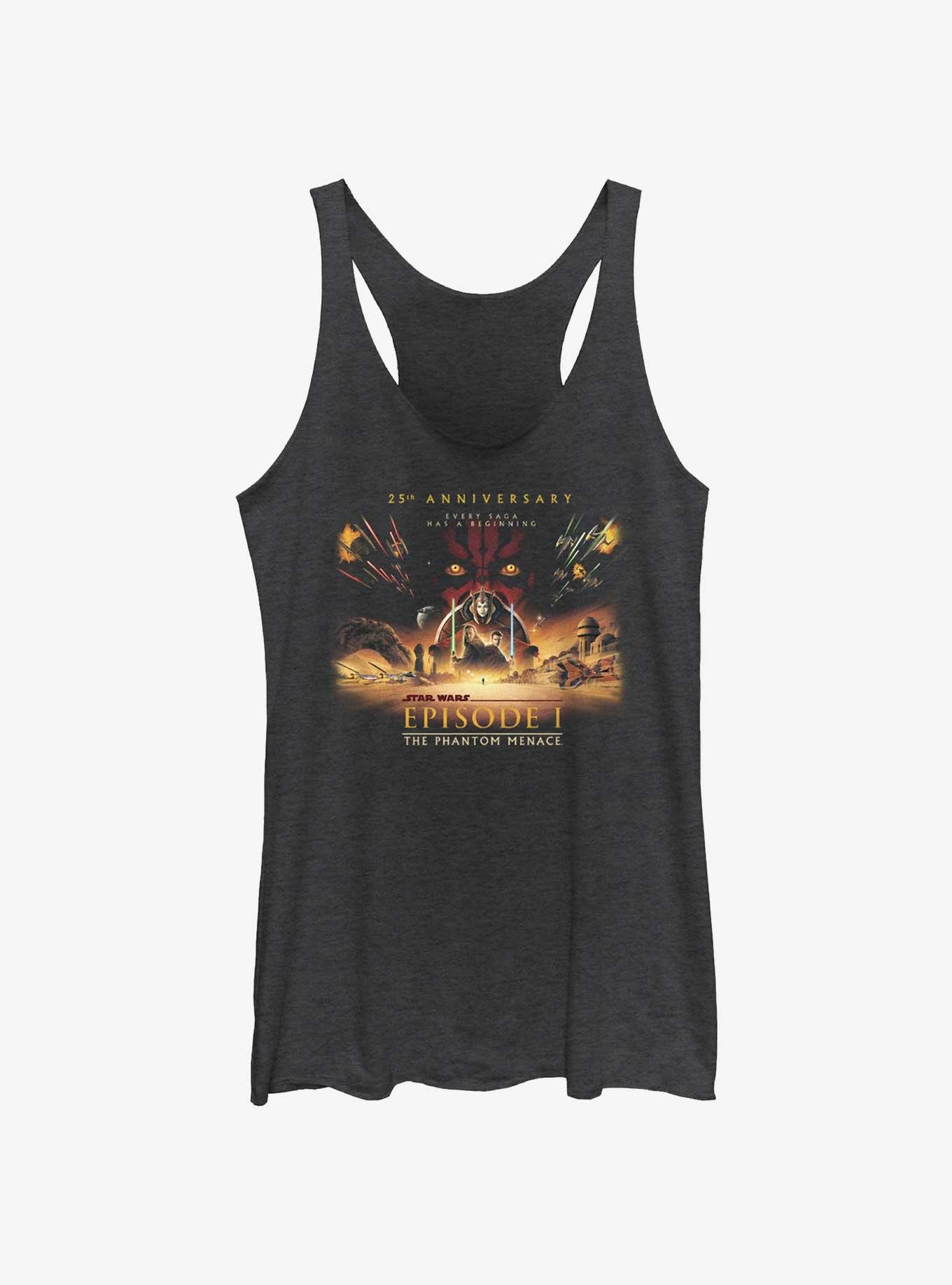 Star Wars Episode I: The Phantom Menace 25th Anniversary Full Poster Womens Tank Top, BLK HTR, hi-res