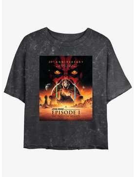 Star Wars Episode I: The Phantom Menace 25th Anniversary Poster Womens Mineral Wash Crop T-Shirt, , hi-res