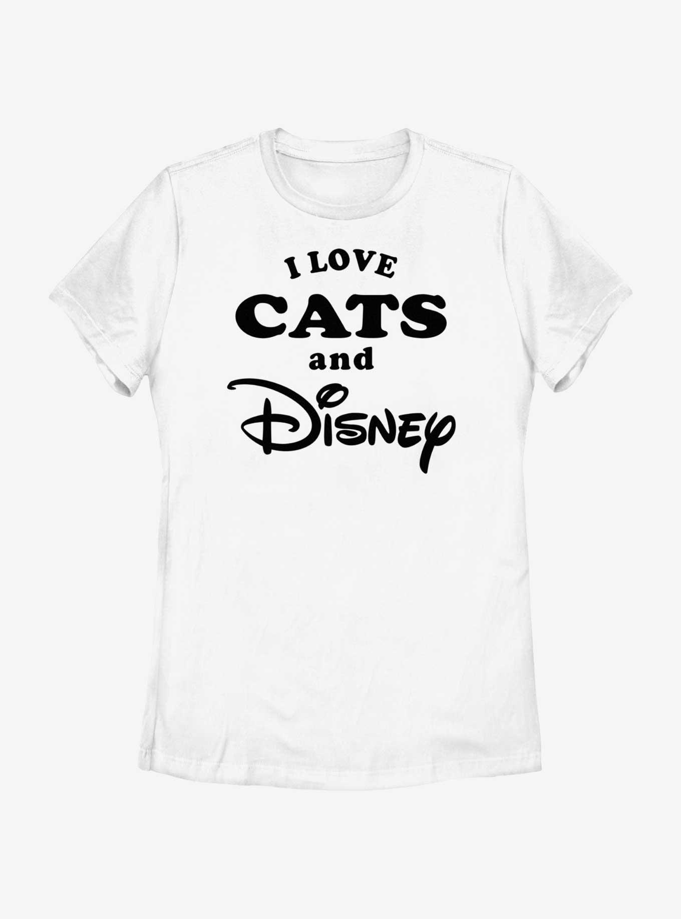 Disney I Love Cats and Disney Womens T-Shirt, WHITE, hi-res