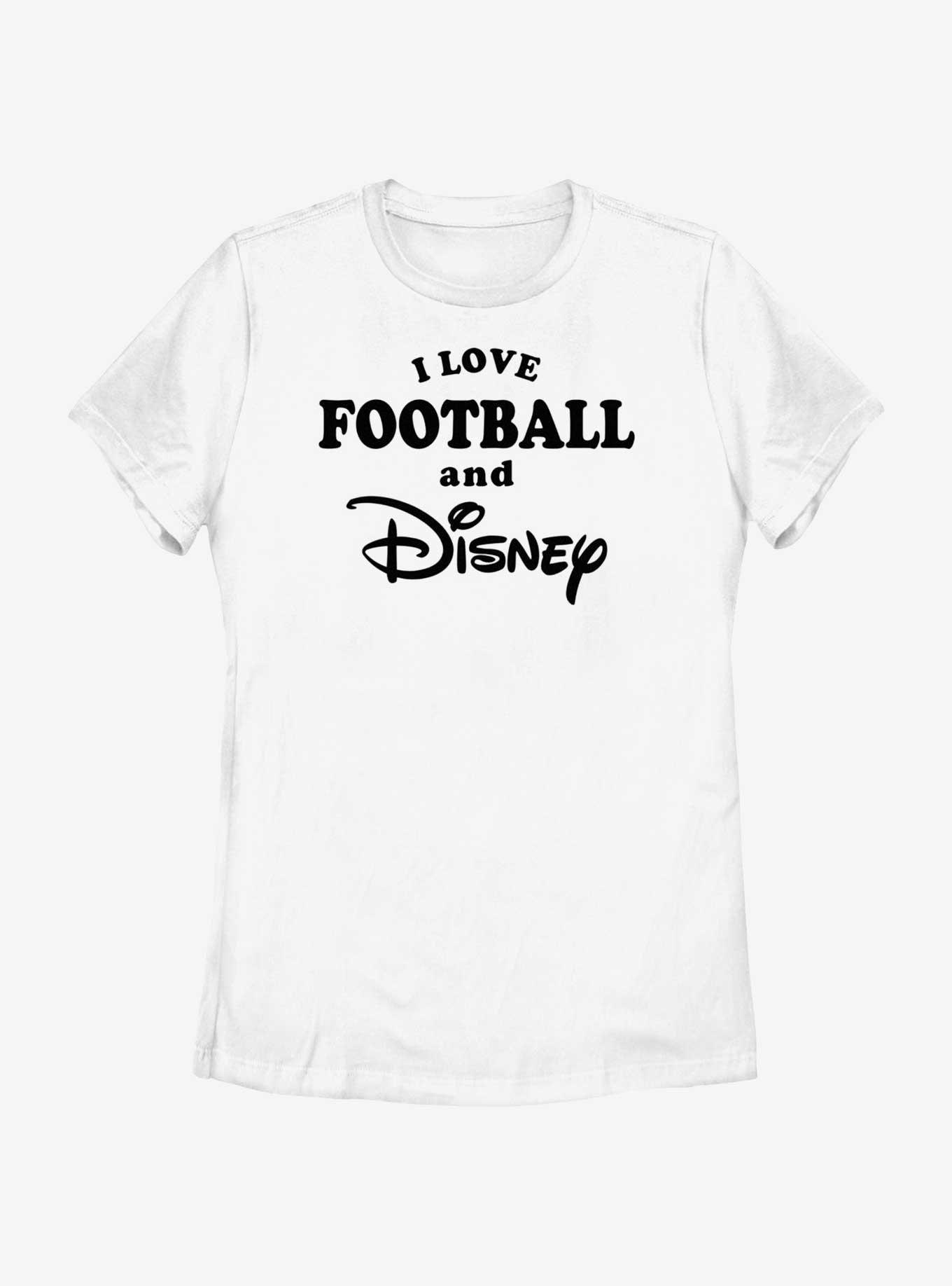 Disney I Love Football and Disney Womens T-Shirt, WHITE, hi-res