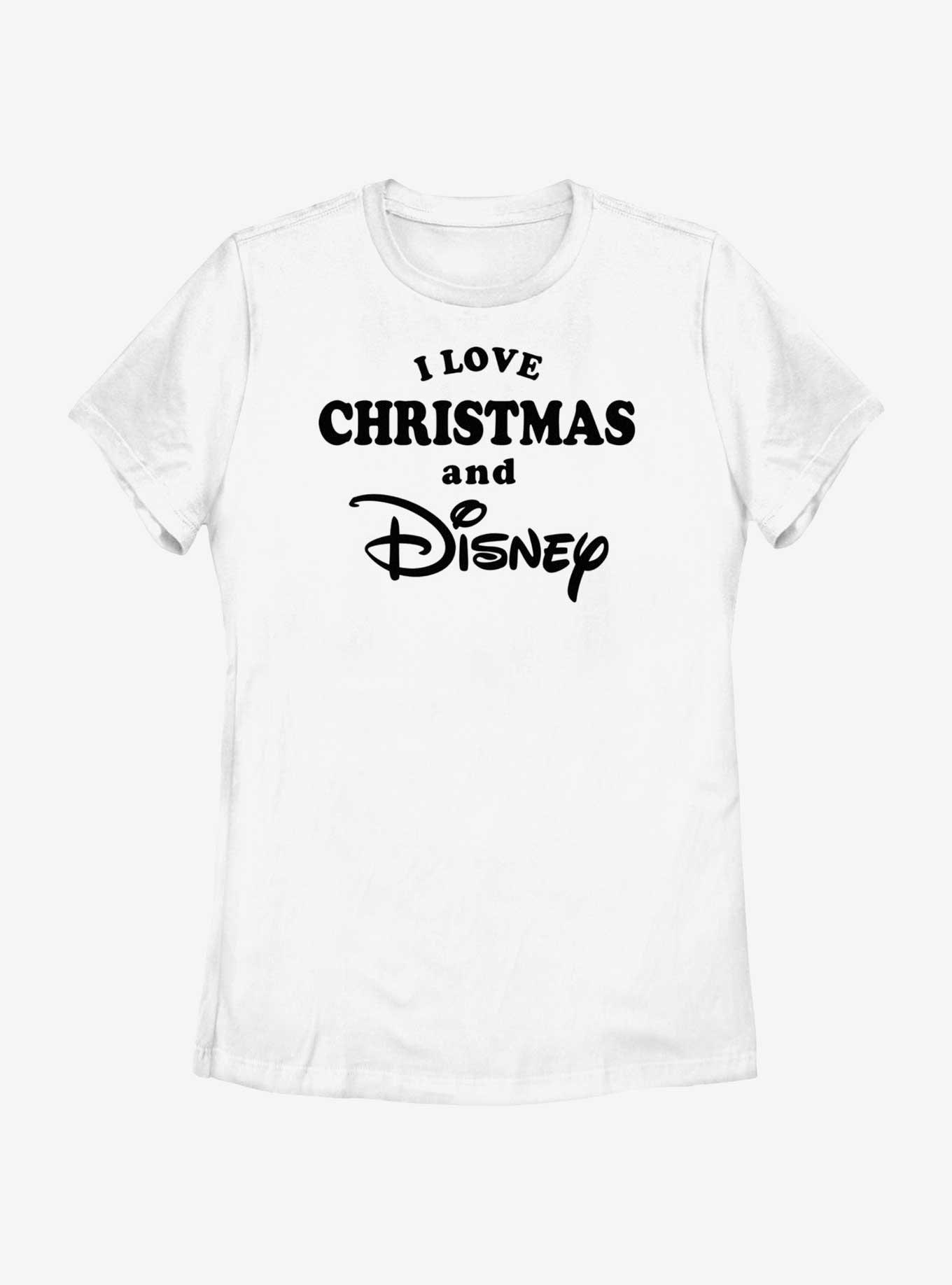 Disney I Love Christmas and Disney Womens T-Shirt, WHITE, hi-res