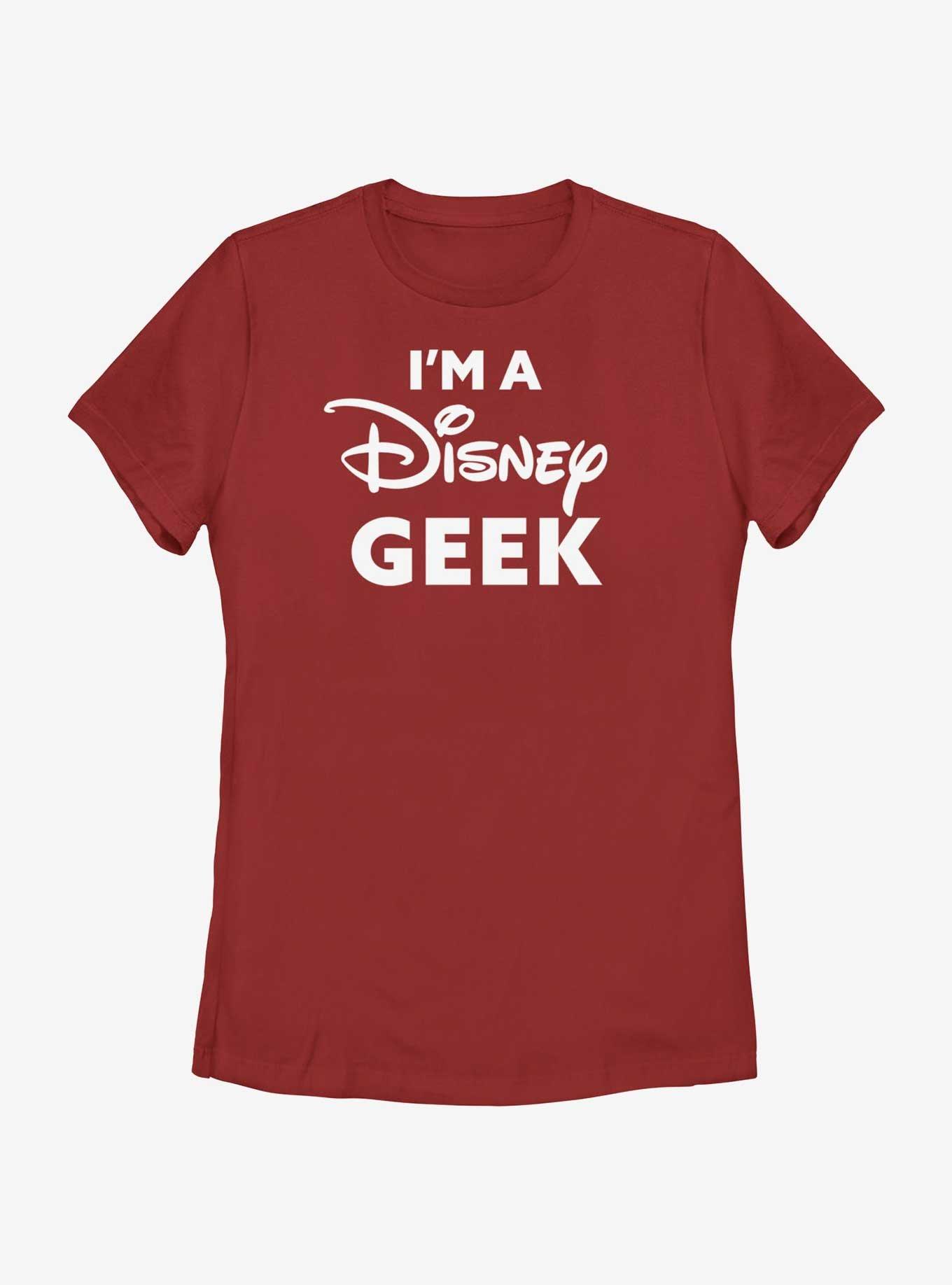 Disney I'm A Disney Geek Womens T-Shirt, RED, hi-res