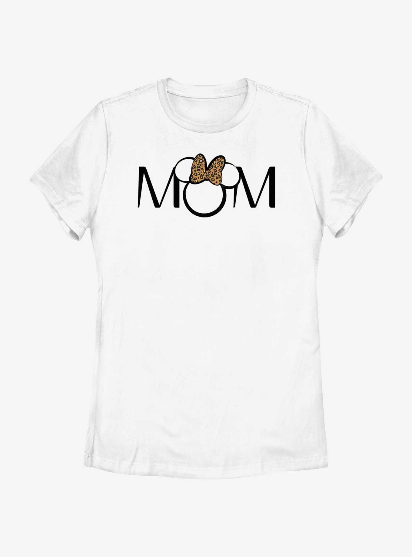 Disney Minnie Mouse Mom Leopard Ears Womens T-Shirt, WHITE, hi-res