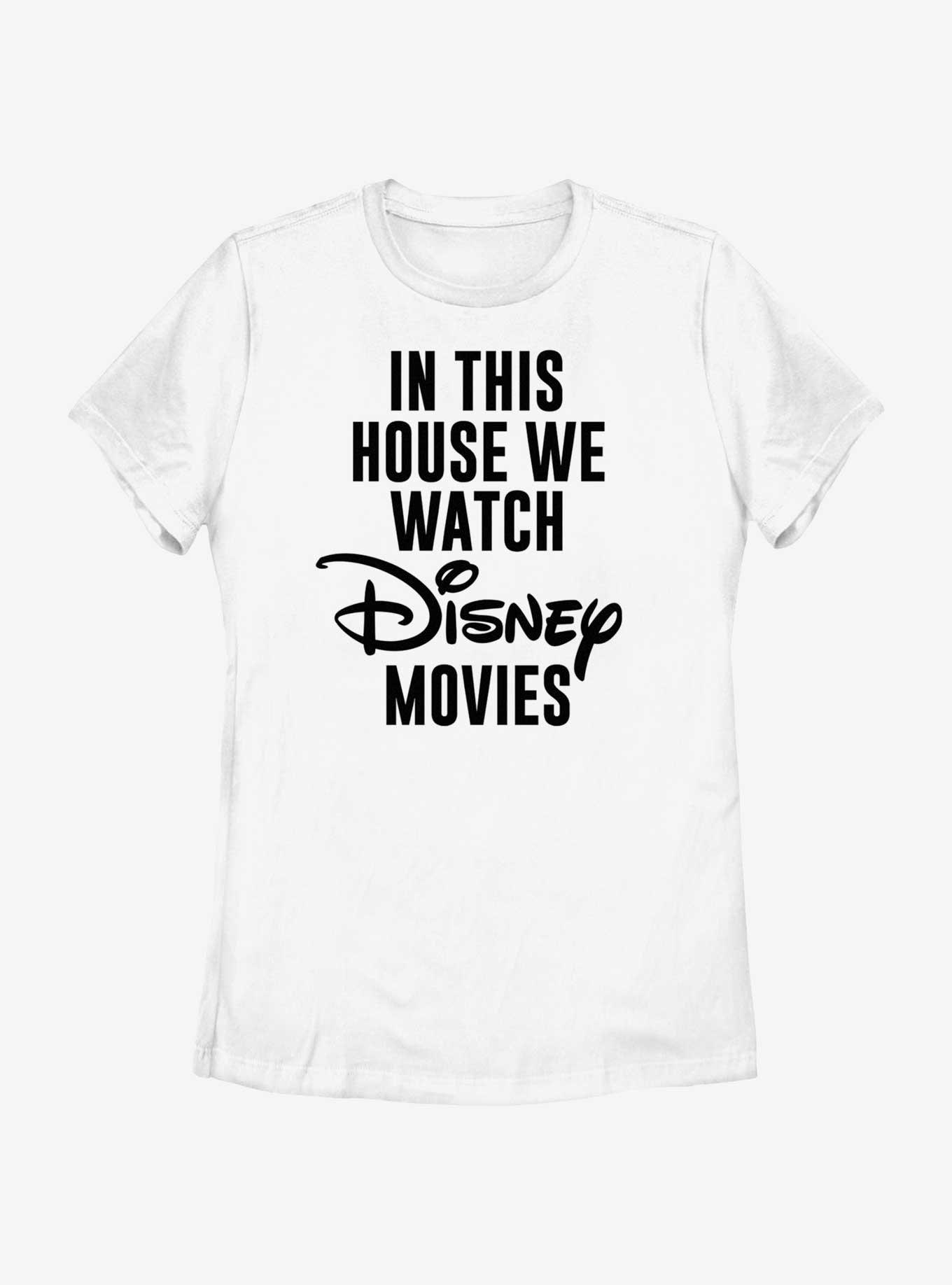 Disney We Watch Disney Movies Womens T-Shirt, WHITE, hi-res