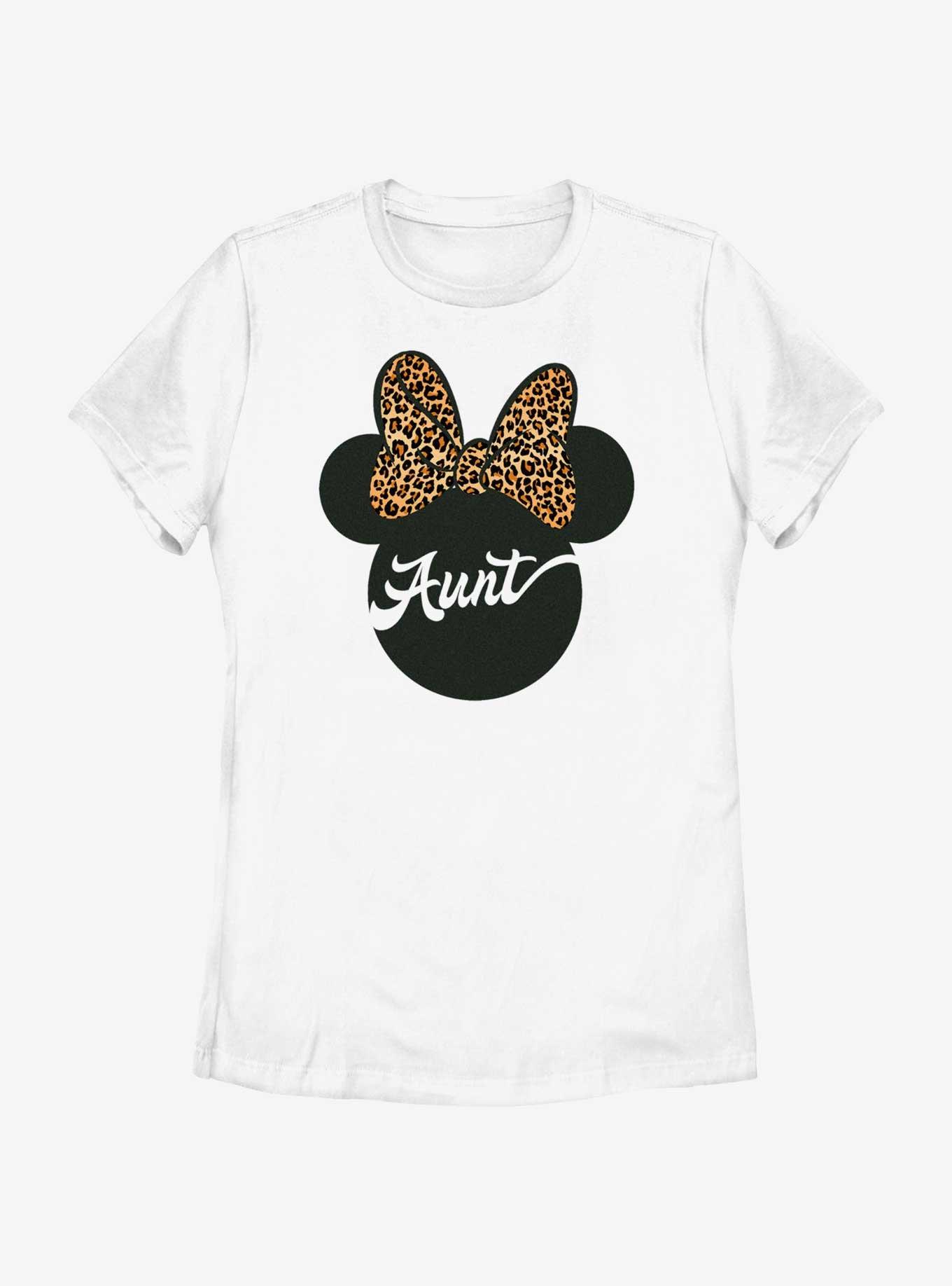 Disney Minnie Mouse Ears Leopard Bow Aunt Womens T-Shirt, , hi-res