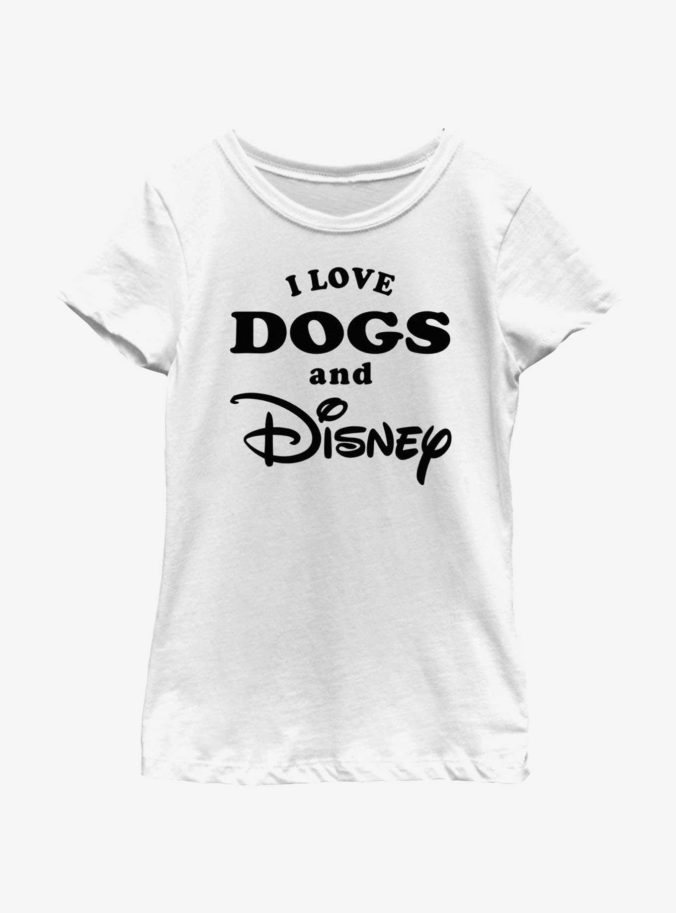 Disney I Love Dogs and Disney Girls Youth T-Shirt, WHITE, hi-res