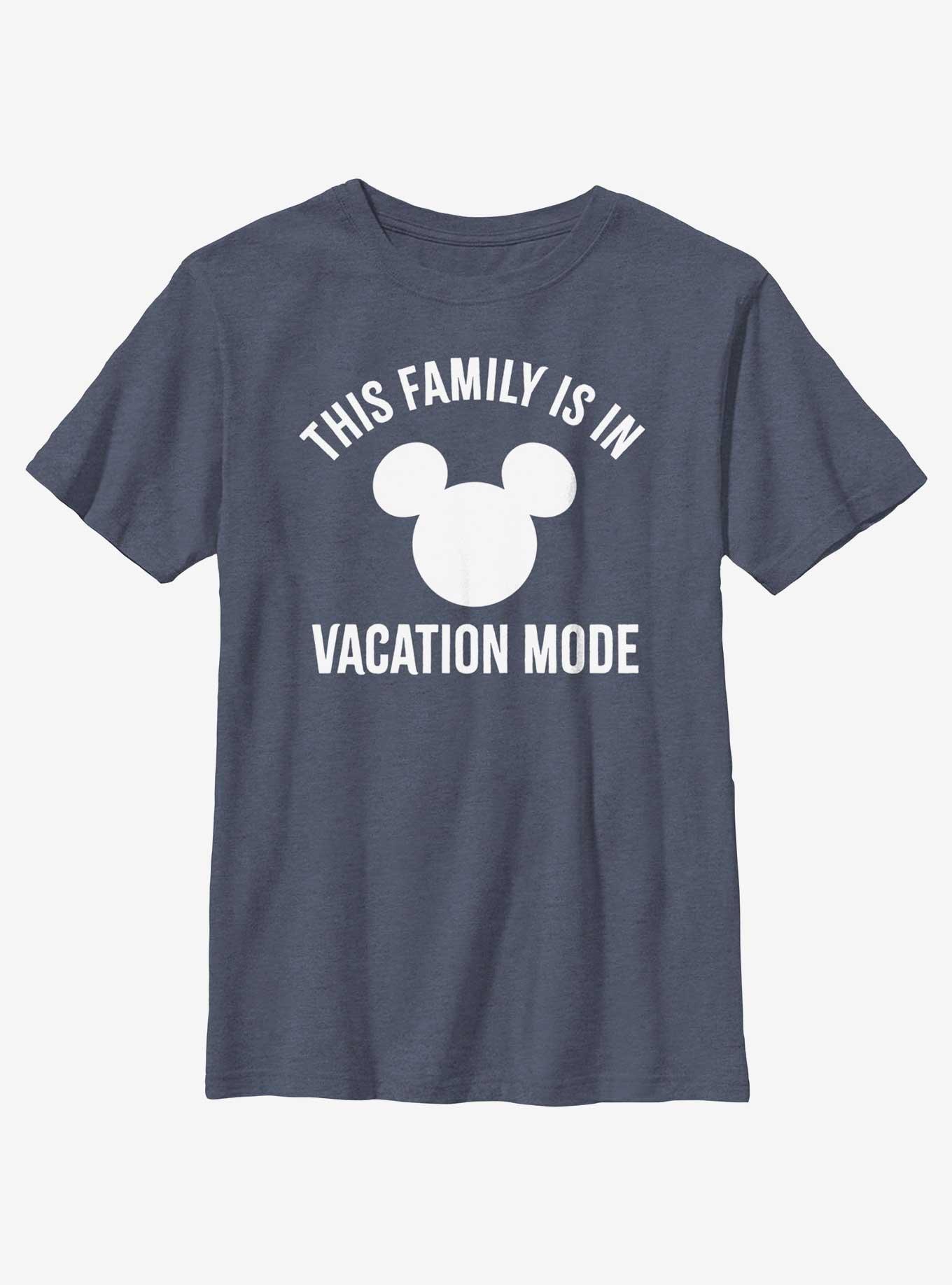 Disney Mickey Mouse This Family Is In Vacation Mode Youth T-Shirt, NAVY HTR, hi-res