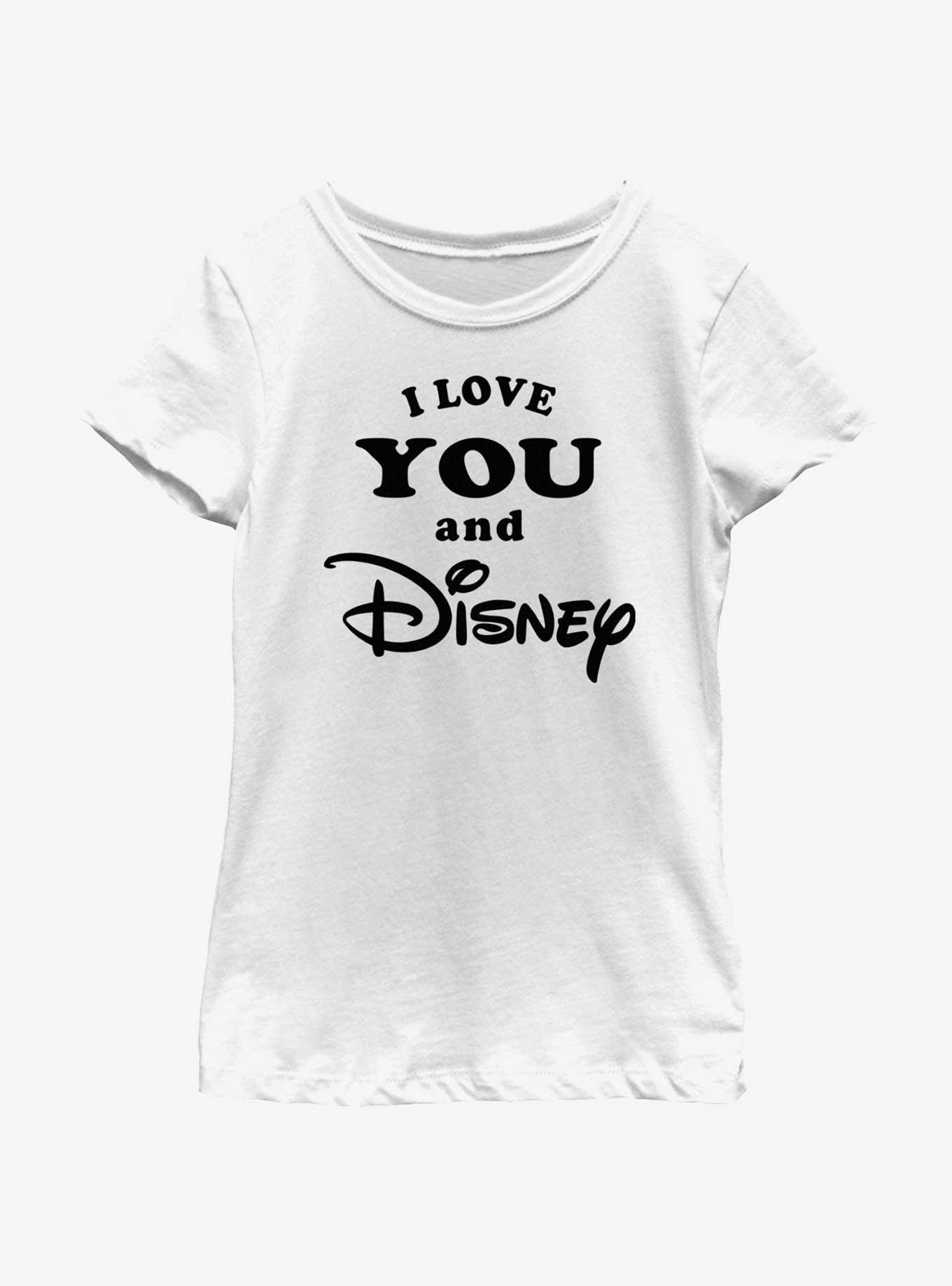 Disney I Love You and Disney Girls Youth T-Shirt, WHITE, hi-res