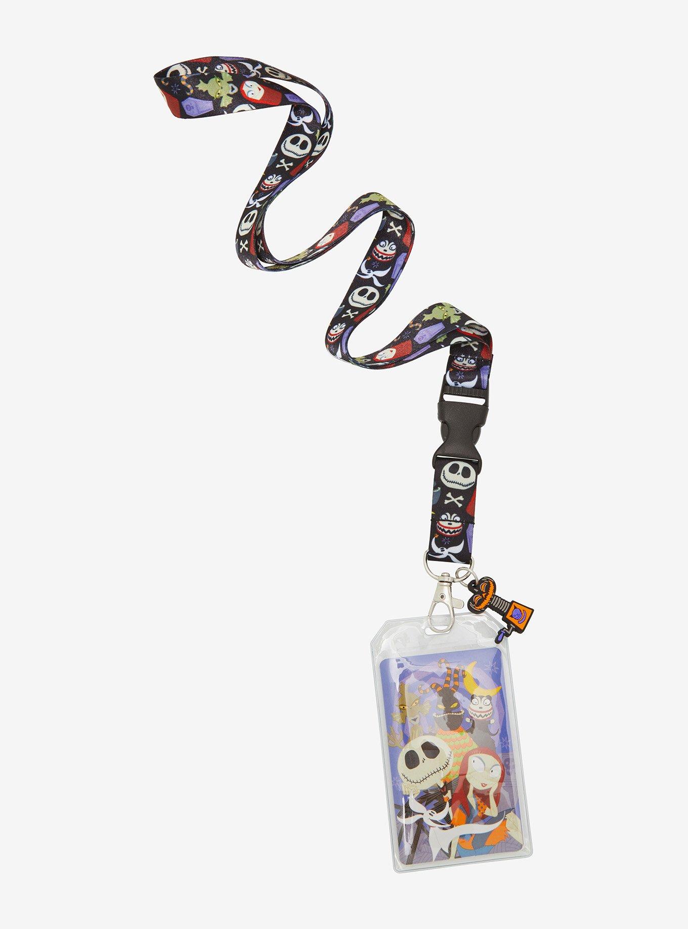 Disney The Nightmare Before Christmas Jack Skellington & Friends Allover Print Lanyard - BoxLunch Exclusive, , hi-res