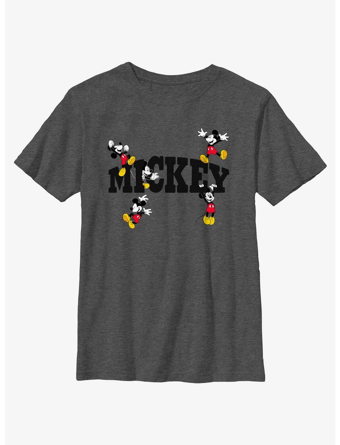 Disney Mickey Mouse Hanging Around Youth T-Shirt, CHAR HTR, hi-res