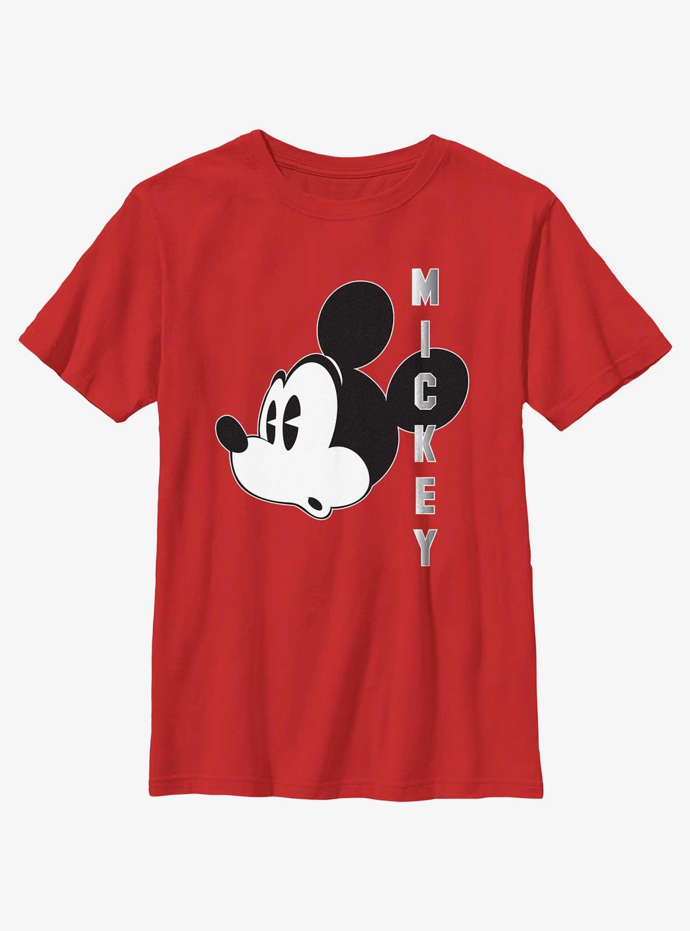 Disney Mickey Mouse Wow Face Youth T-Shirt, RED, hi-res