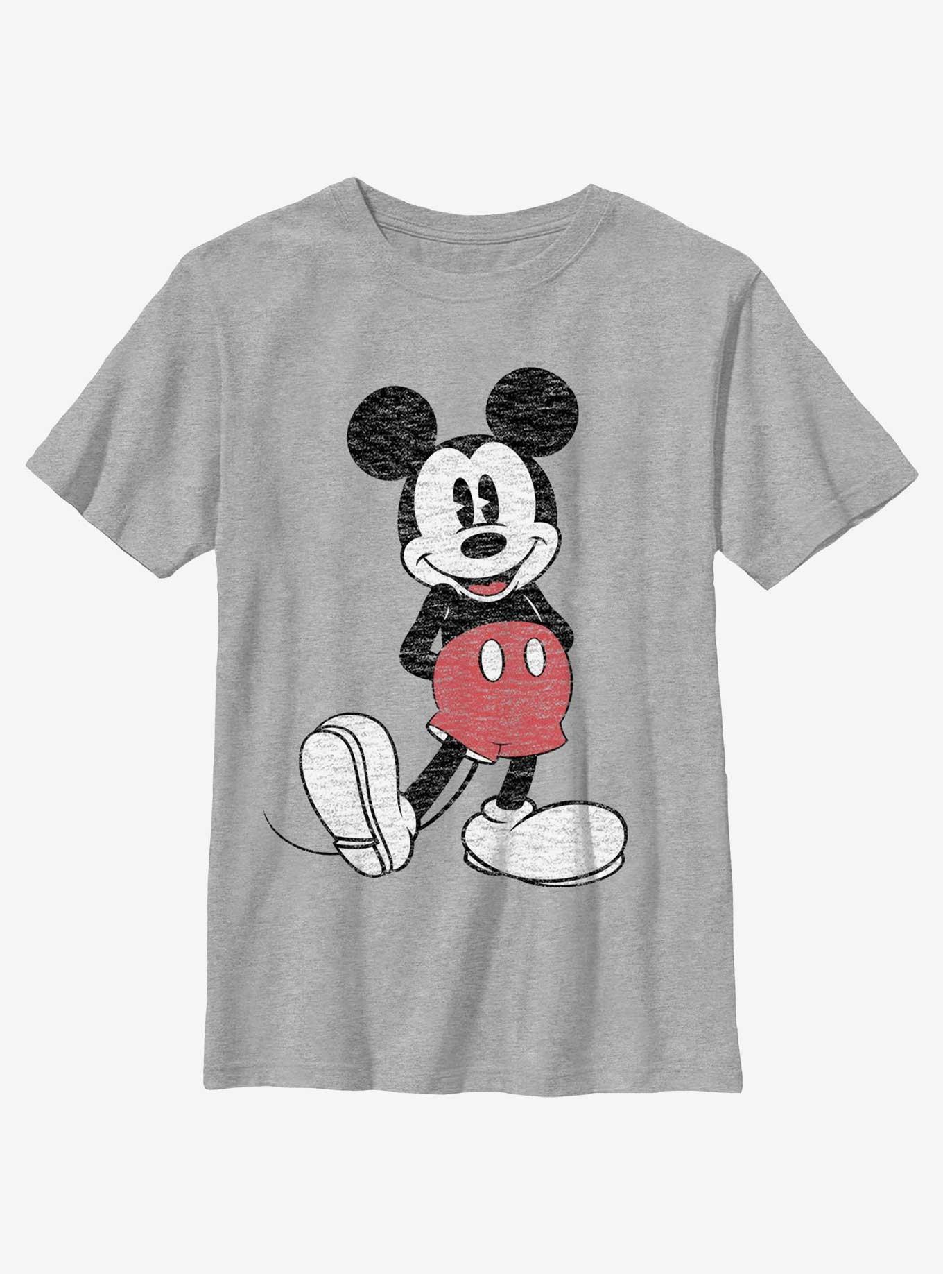 Disney Mickey Mouse Vintage Portrait Style Youth T-Shirt, ATH HTR, hi-res