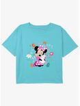 Disney Minnie Mouse Hug Bunny Youth Girls Boxy Crop T-Shirt, BLUE, hi-res