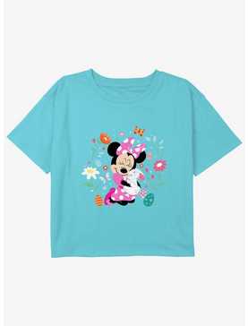 Disney Minnie Mouse Hug Bunny Youth Girls Boxy Crop T-Shirt, , hi-res