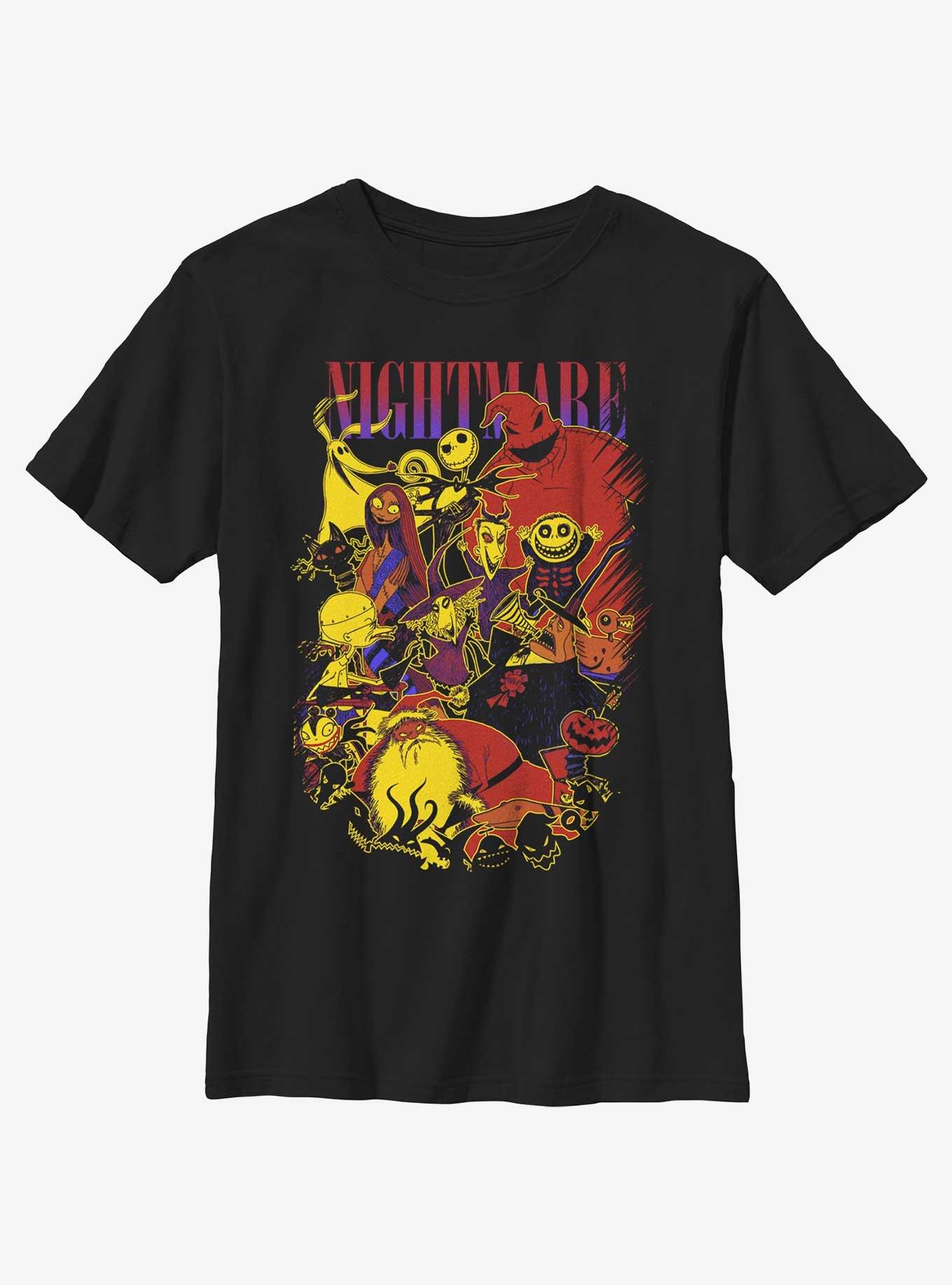 Disney The Nightmare Before Christmas Gradient Character Group Youth T-Shirt, , hi-res