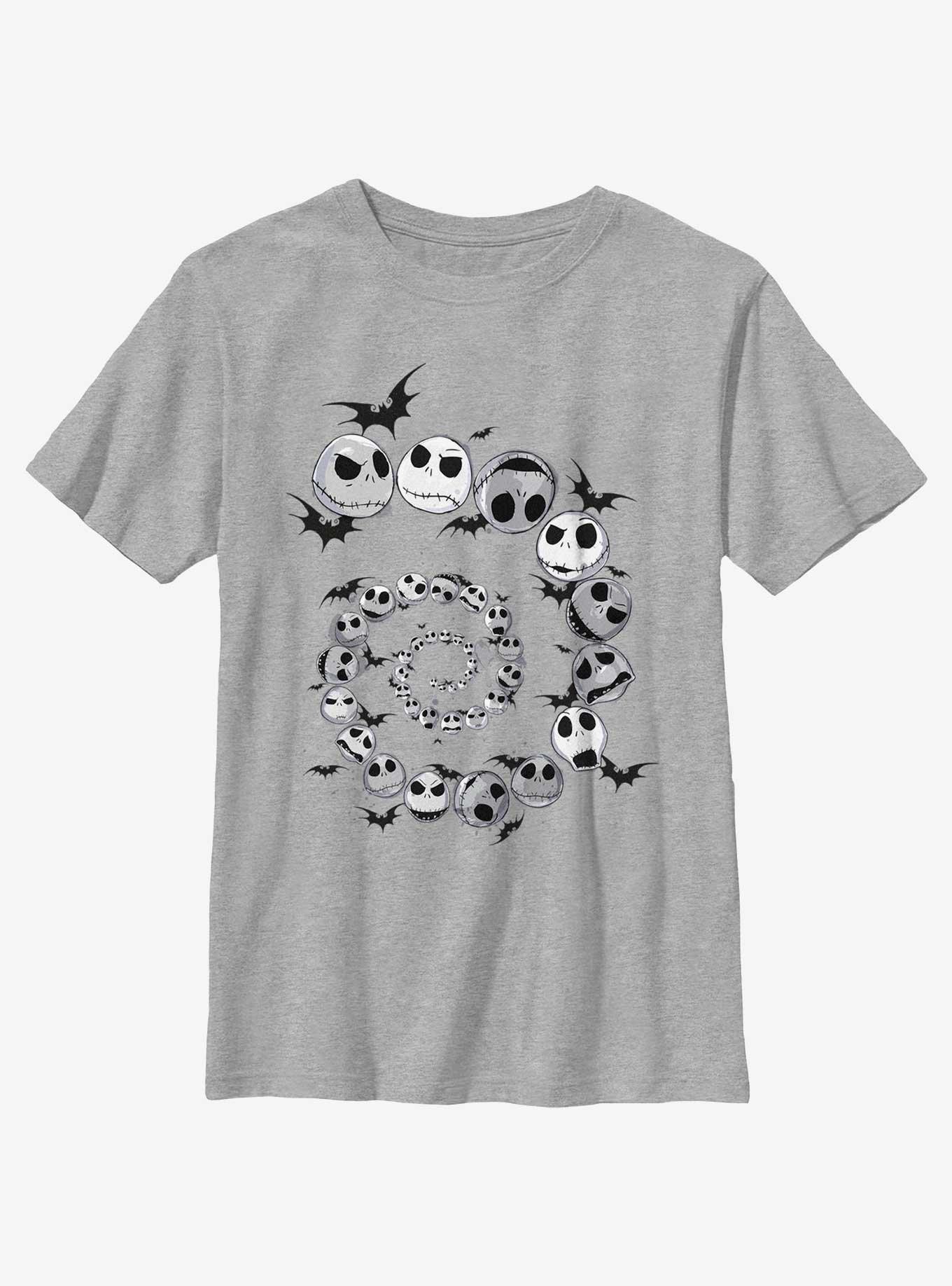Disney The Nightmare Before Christmas Jack Skellington Spiral Youth T-Shirt, ATH HTR, hi-res