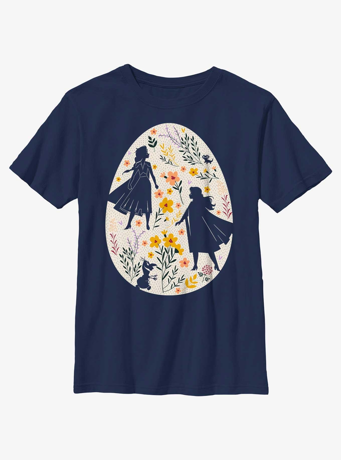 Disney Frozen Elsa Anna Olaf Egg Silhouette Youth T-Shirt, , hi-res