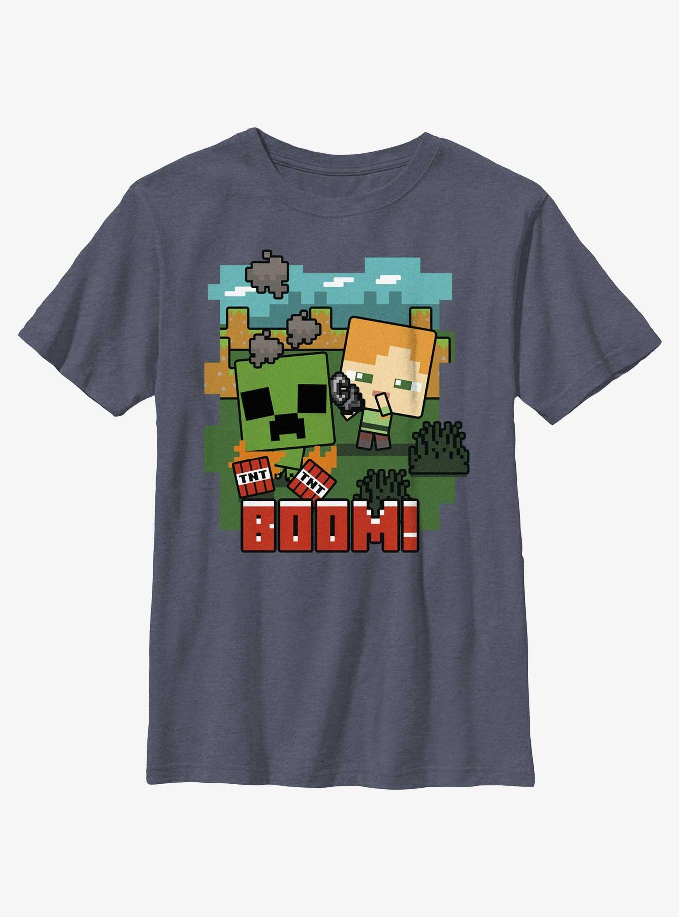 Minecraft Boom Youth T-Shirt, NAVY HTR, hi-res