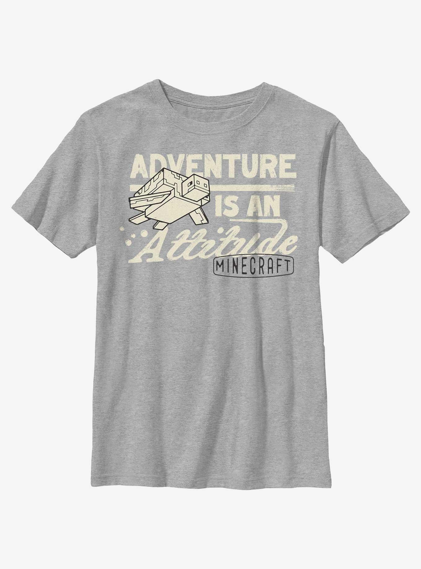 Minecraft Adventure Is An Attitude Youth T-Shirt, ATH HTR, hi-res