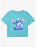 Disney Lilo & Stitch Cute Ducks Youth Girls Boxy Crop T-Shirt, BLUE, hi-res
