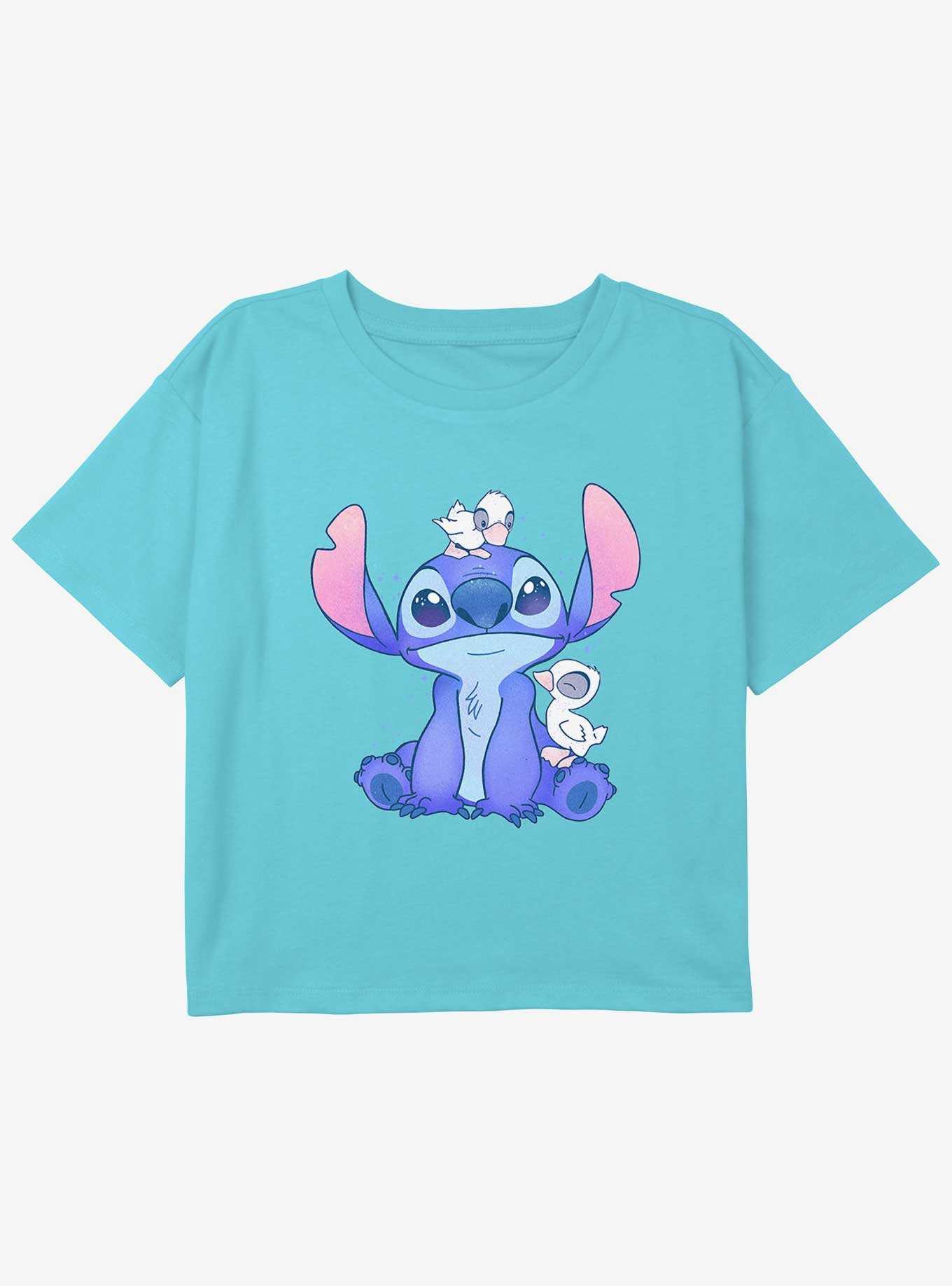 Disney Lilo & Stitch Cute Ducks Youth Girls Boxy Crop T-Shirt, , hi-res