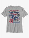 Marvel Captain America Classic Comic Portrait Youth T-Shirt, ATH HTR, hi-res