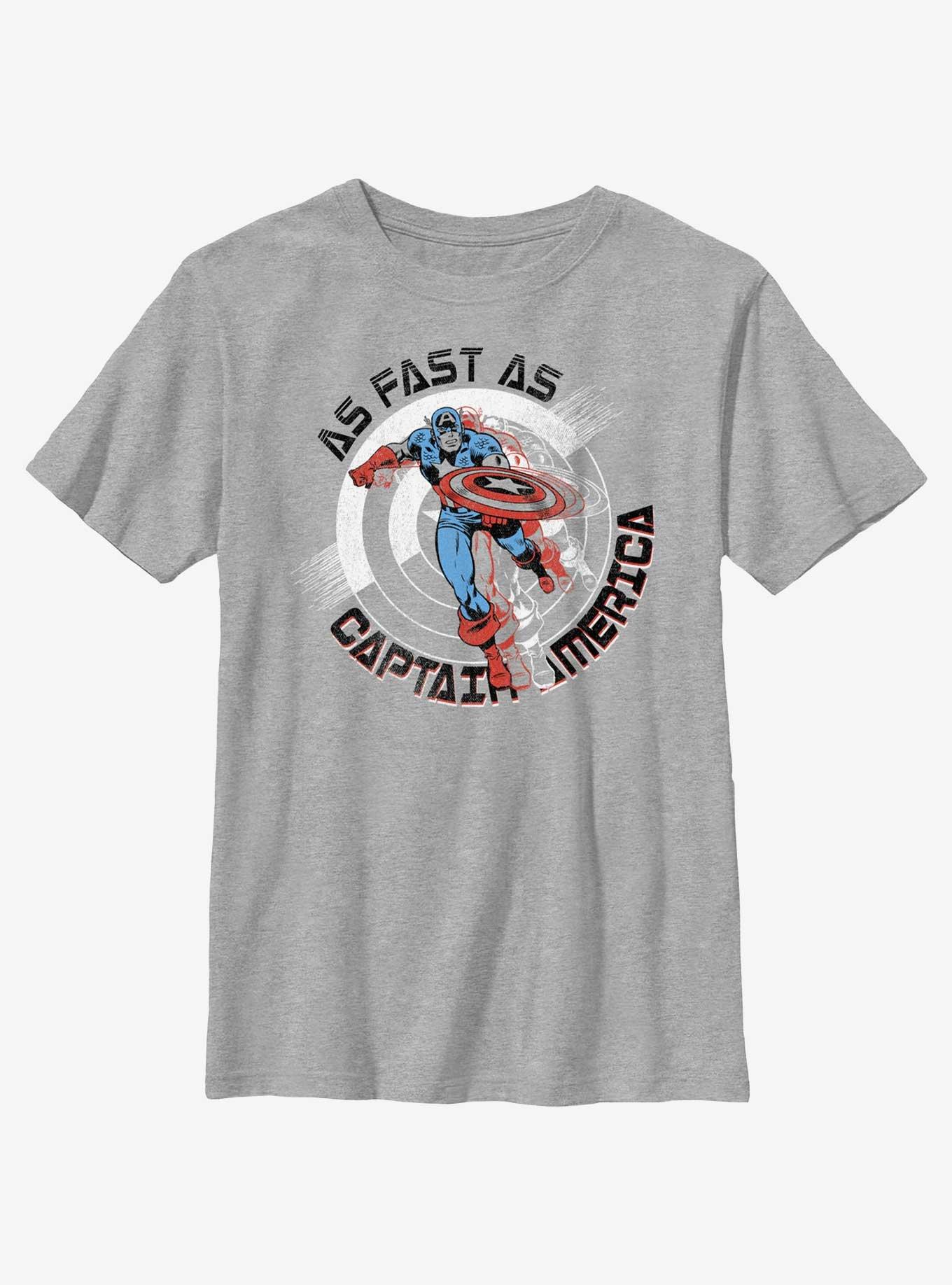 Marvel Captain America Icon Running Youth T-Shirt, ATH HTR, hi-res