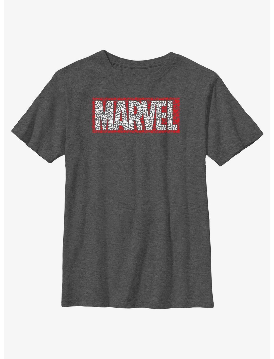 Marvel Avengers Marvel Heart Fill Logo Youth T-Shirt, CHAR HTR, hi-res