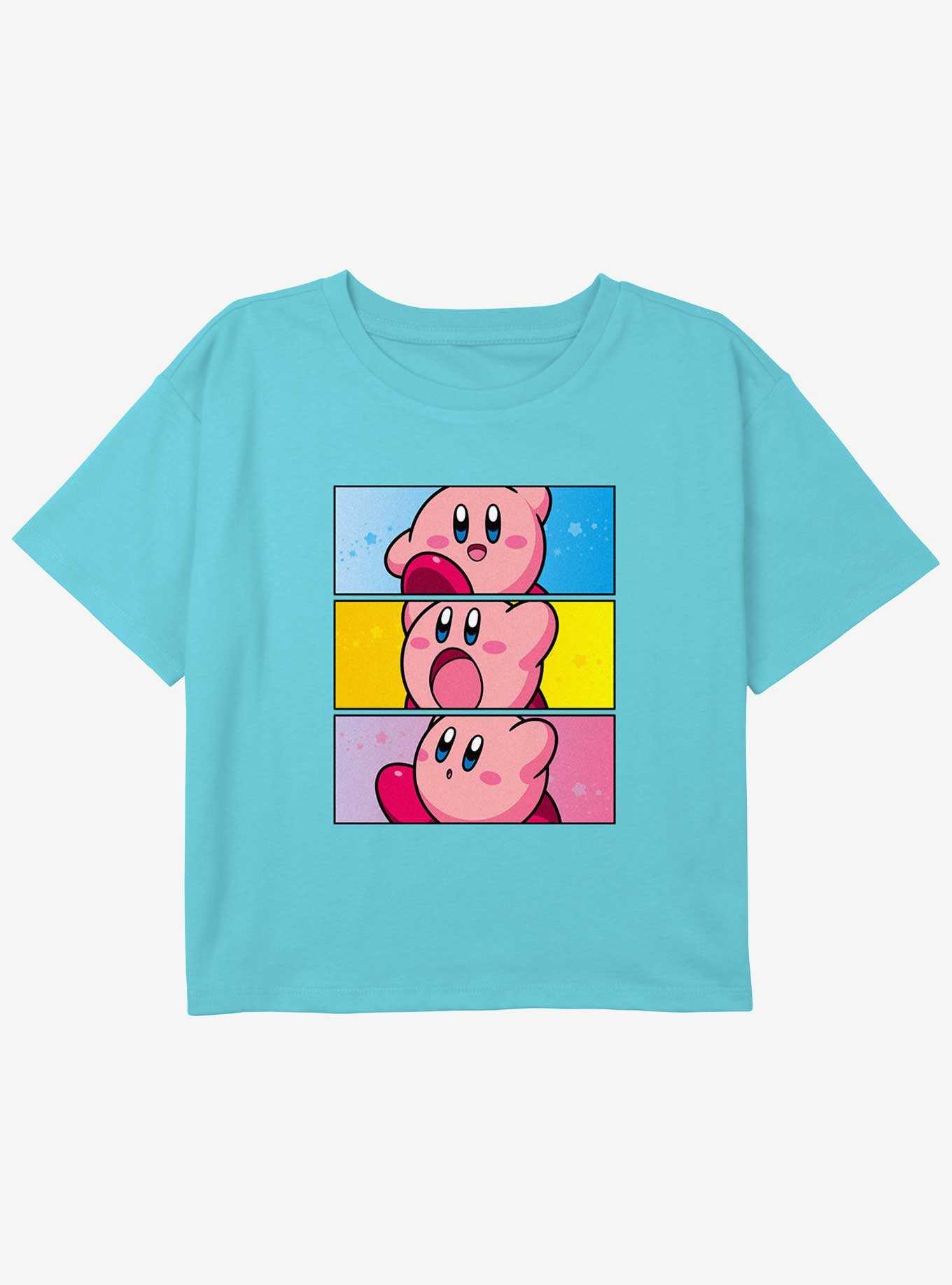 Kirby Panel Stack Youth Girls Boxy Crop T-Shirt, , hi-res