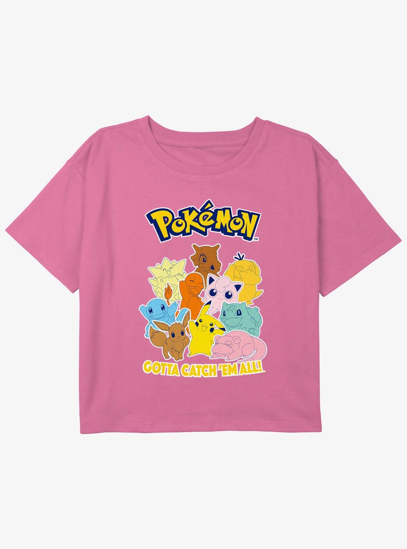 Pokemon Gotta Catch 'Em All Youth Girls Boxy Crop T-Shirt, , hi-res