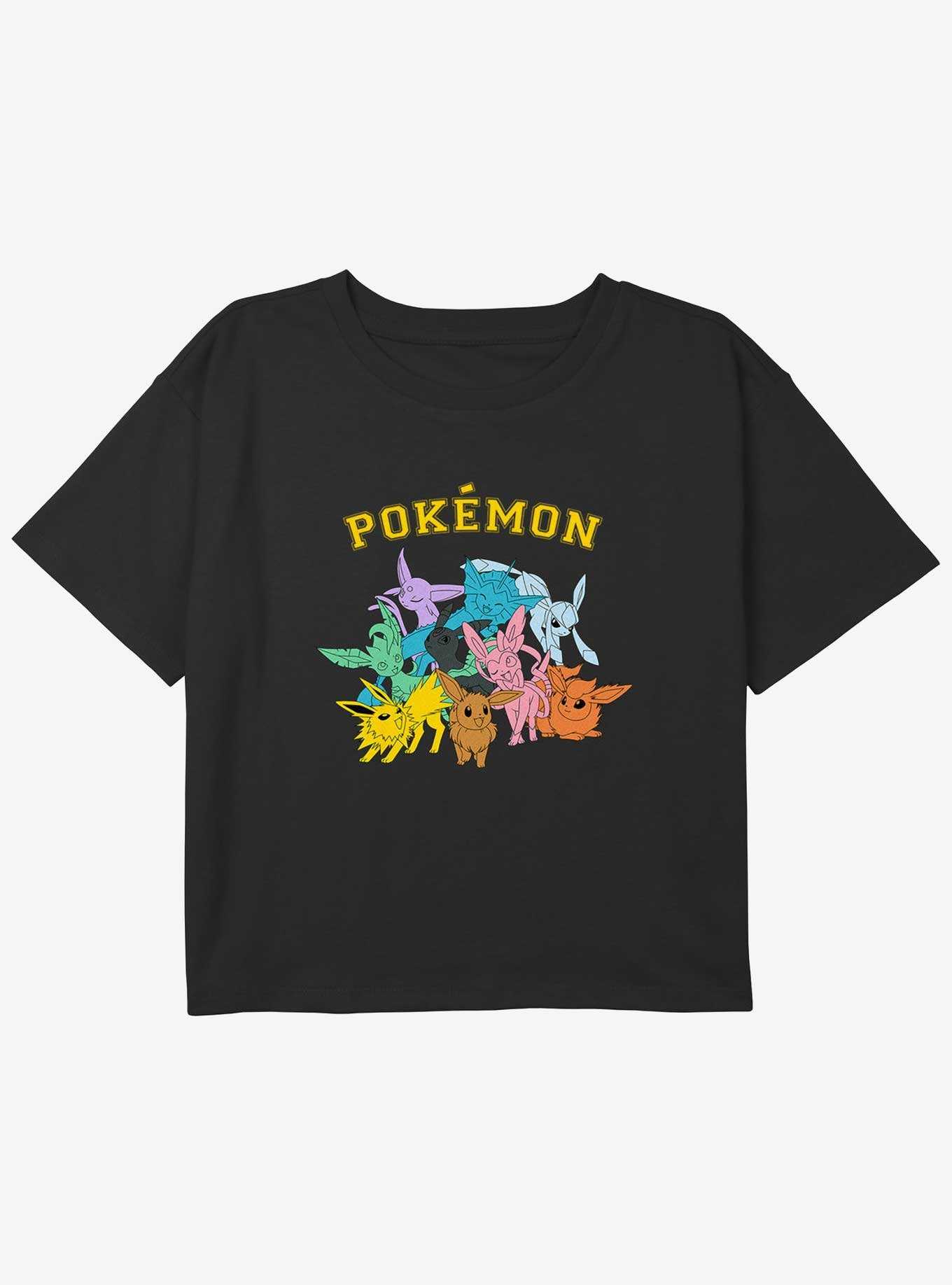 Pokemon Gotta Catch Eeveelutions Youth Girls Boxy Crop T-Shirt, , hi-res