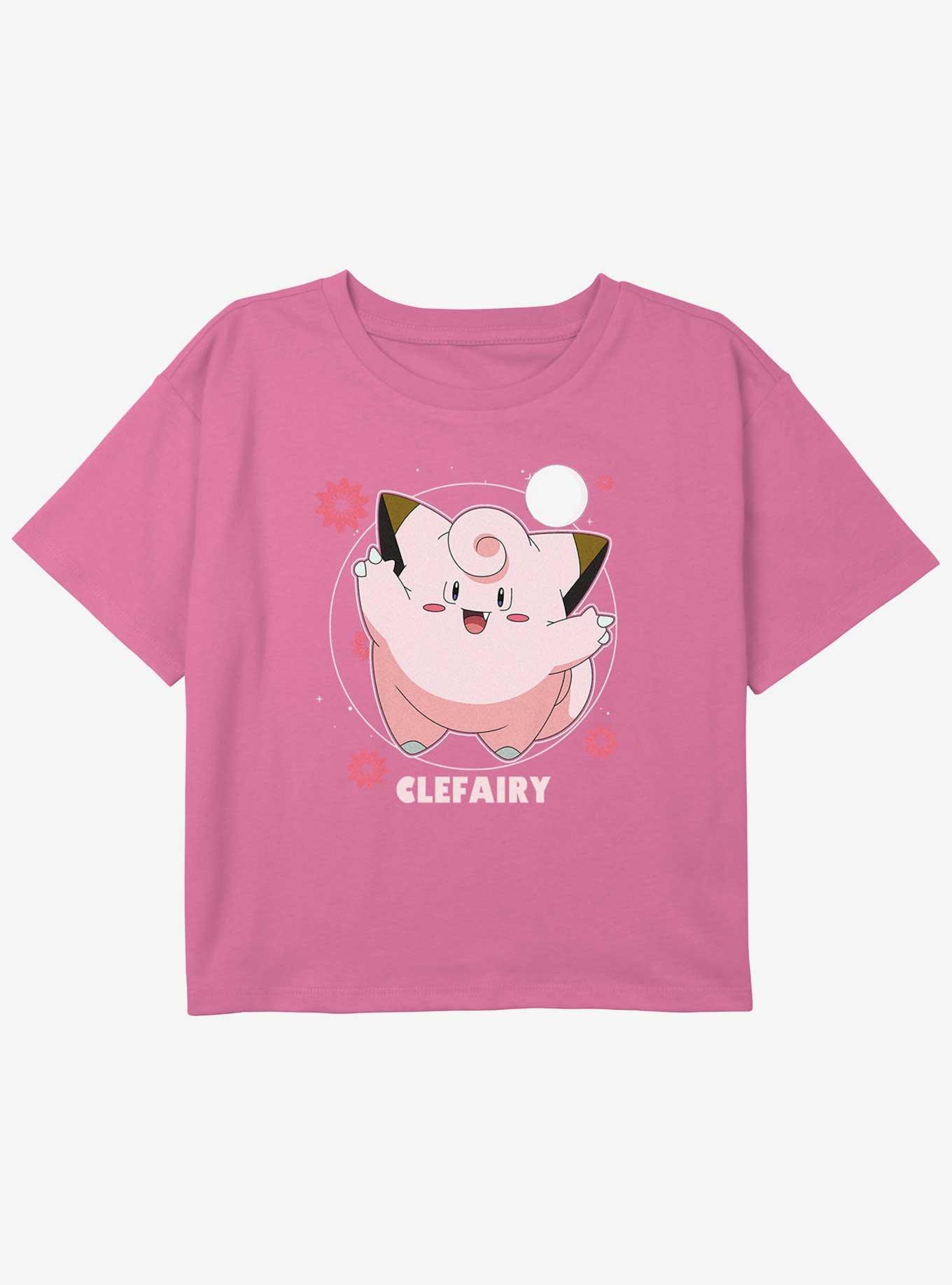 Pokemon Clefairy Fairy Dance Youth Girls Boxy Crop T-Shirt, , hi-res