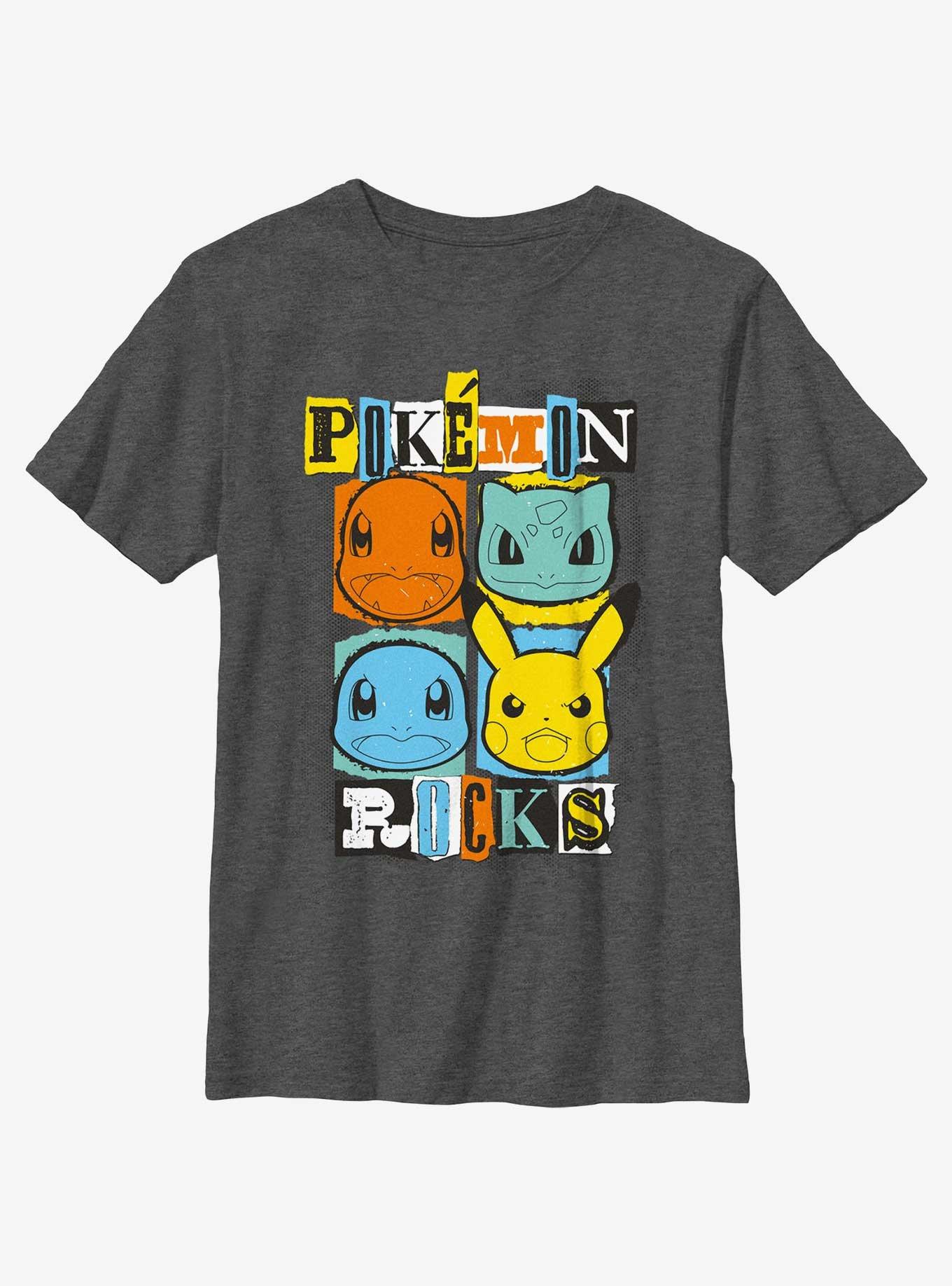 Pokemon Starters Rocks Youth T-Shirt, CHAR HTR, hi-res