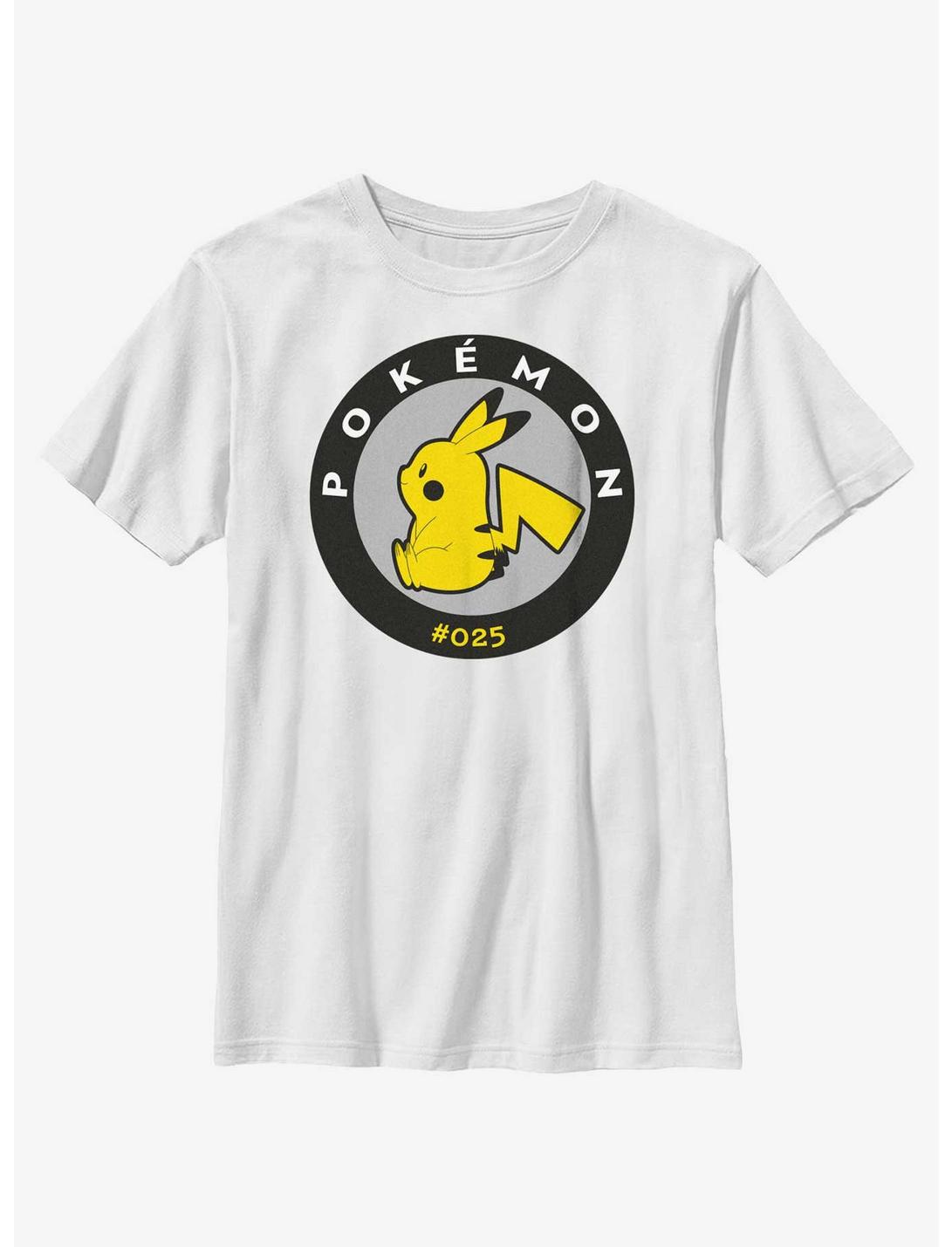 Pokemon Pikachu Circular Logo Youth T-Shirt, WHITE, hi-res