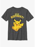 Pokemon Pikachu Birthday Party Youth T-Shirt, CHAR HTR, hi-res