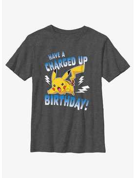 Pokemon Pikachu Have A Charged Up Birthday Youth T-Shirt, , hi-res