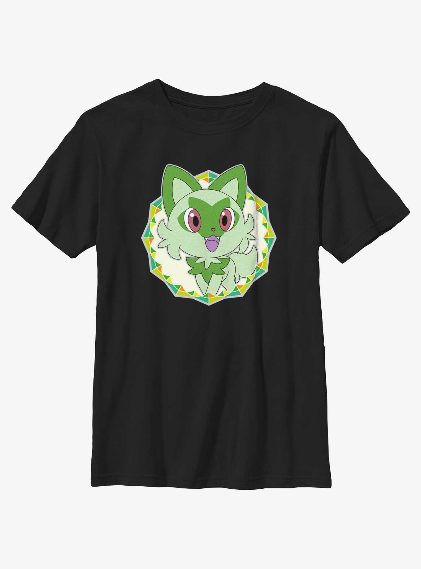 Pokemon Sprigatito Badge Youth T-Shirt, , hi-res