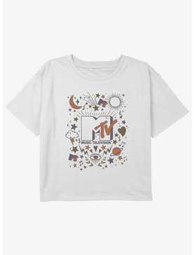 MTV Mystical Collage Logo Youth Girls Boxy Crop T-Shirt, , hi-res