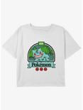 Pokemon Green Bulbasaur Youth Girls Boxy Crop T-Shirt, WHITE, hi-res