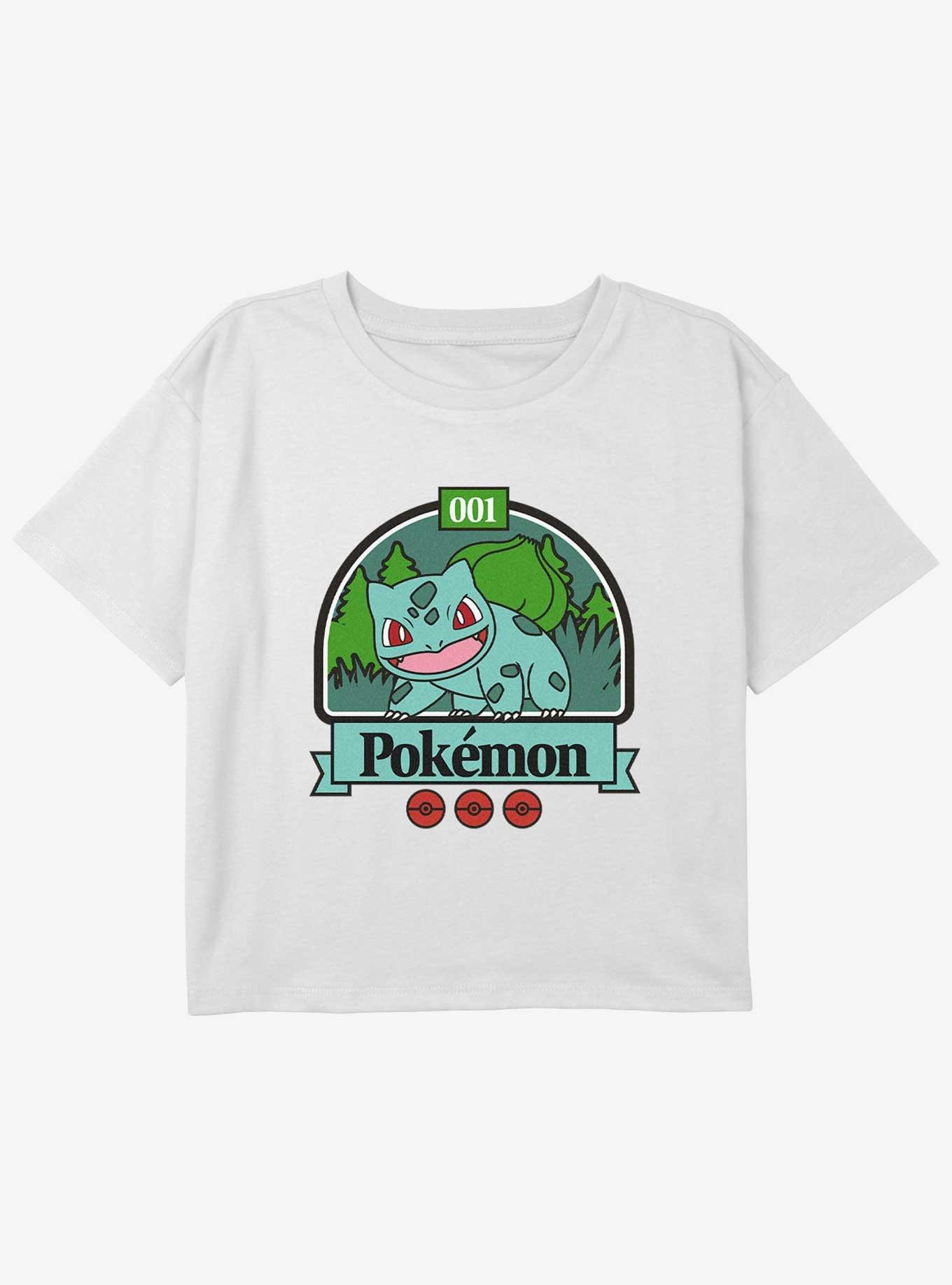Pokemon Green Bulbasaur Youth Girls Boxy Crop T-Shirt, , hi-res