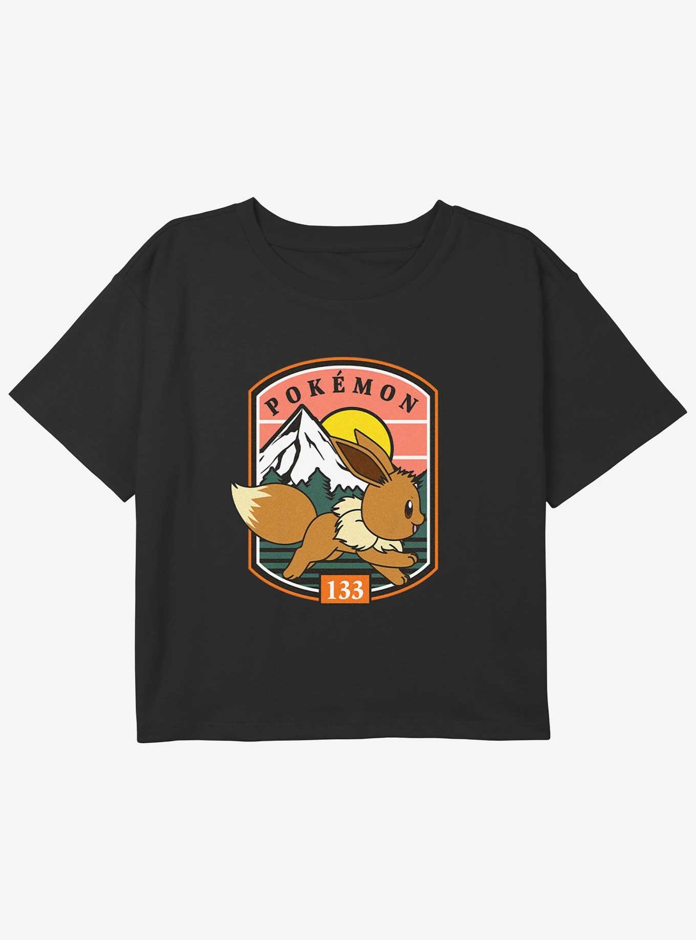 Pokemon Eevee Out For A Run Youth Girls Boxy Crop T-Shirt, , hi-res