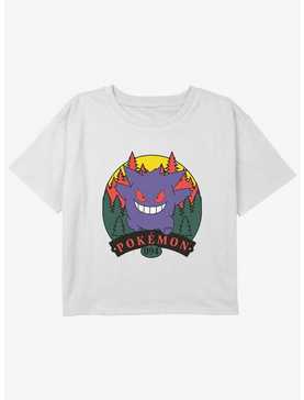 Pokemon Gengar Forest Attack Youth Girls Boxy Crop T-Shirt, , hi-res